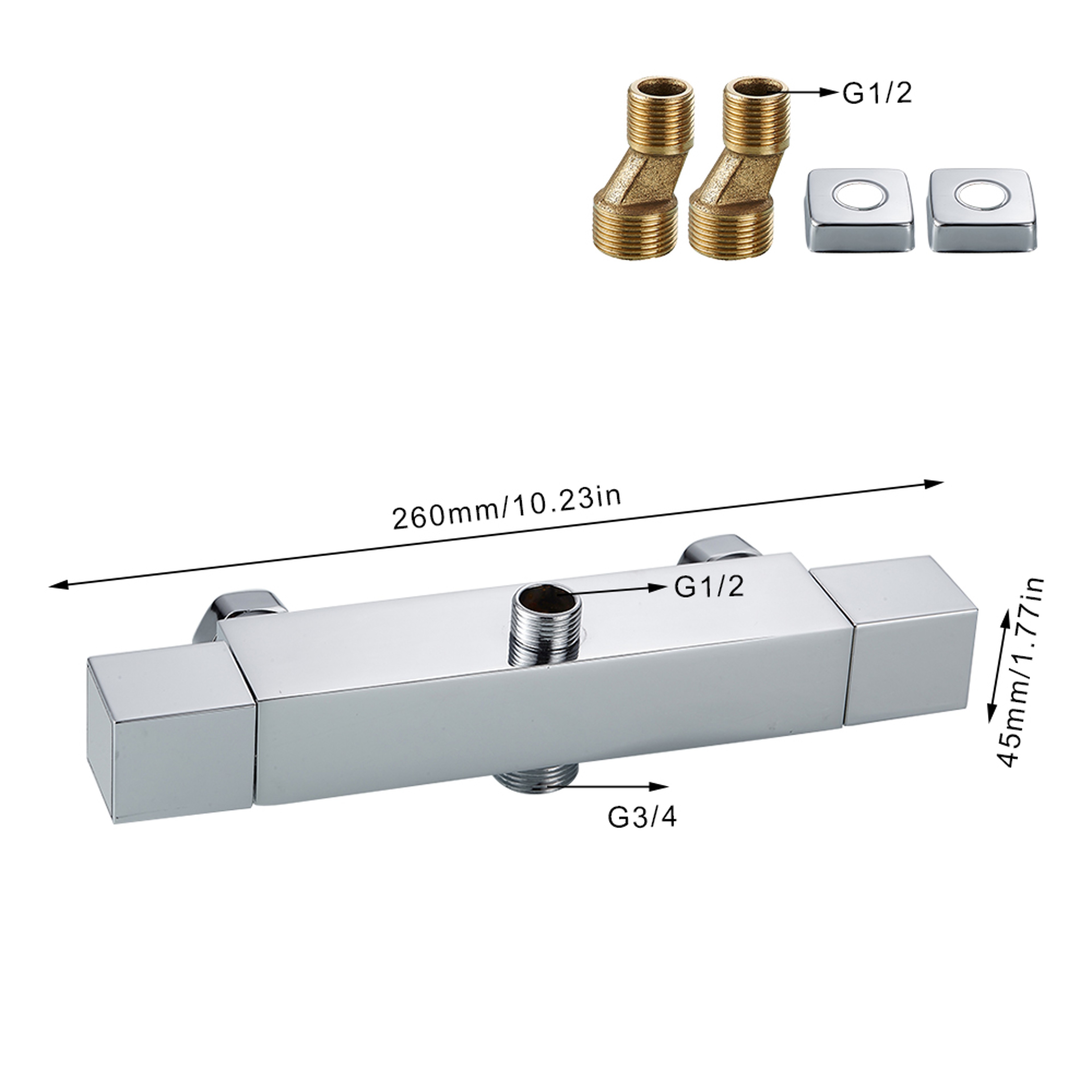 Wall Mounted Constant Temperature Stainless Steel Bathroom Shower Faucets, Bathtub Faucet Hot & Cold Water Mixer Valve – view 4