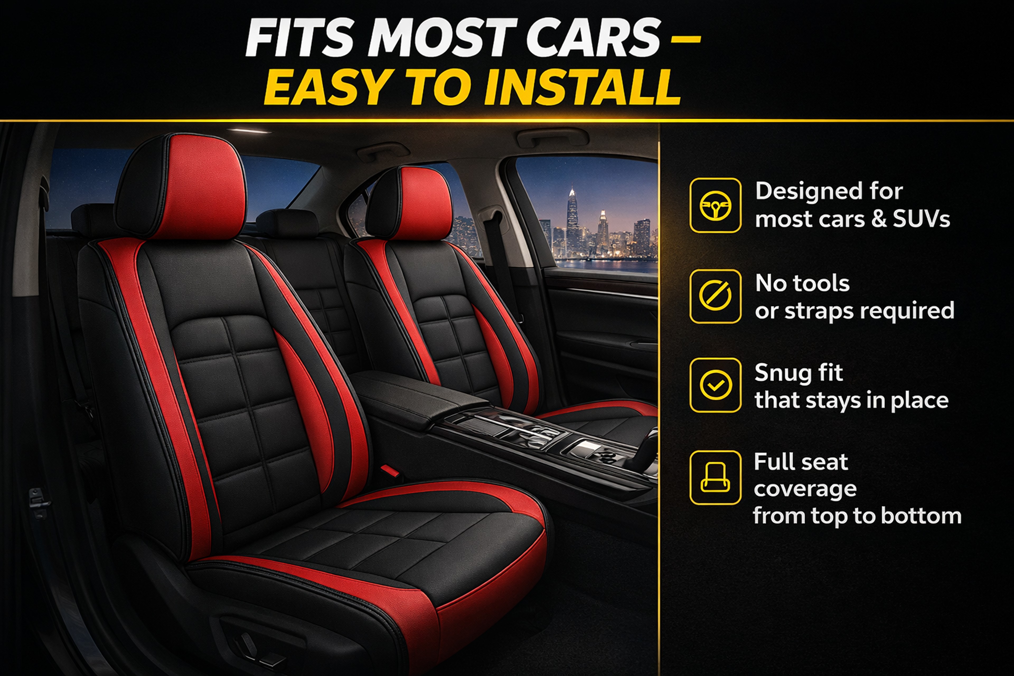 All Season Universal Pad, Full Leather Car Seat Cushion, Driver or Passenger Seat Cover – view 19