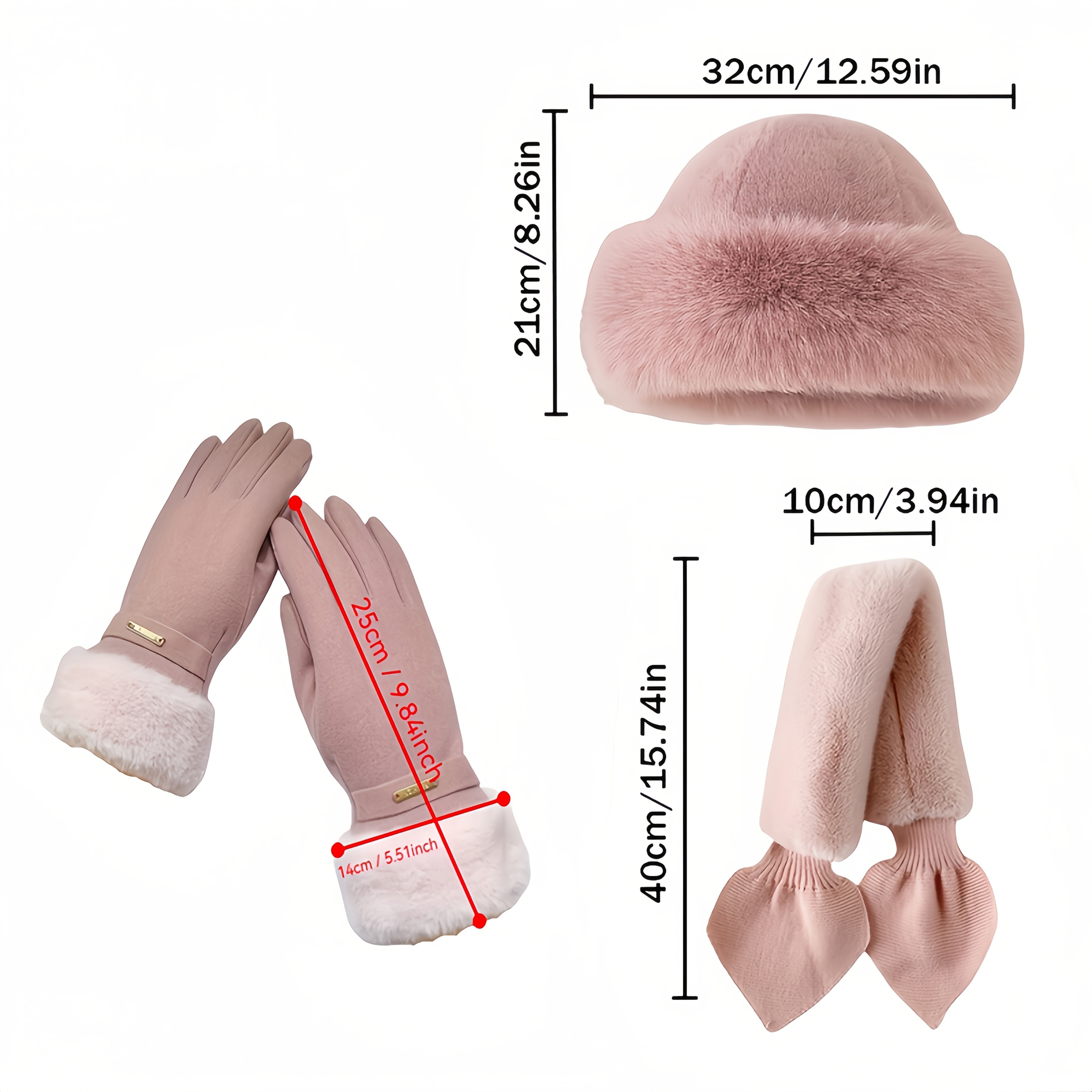 Womens Winter Set Hat Scarf  Gloves For Cold Weather Comfort 4