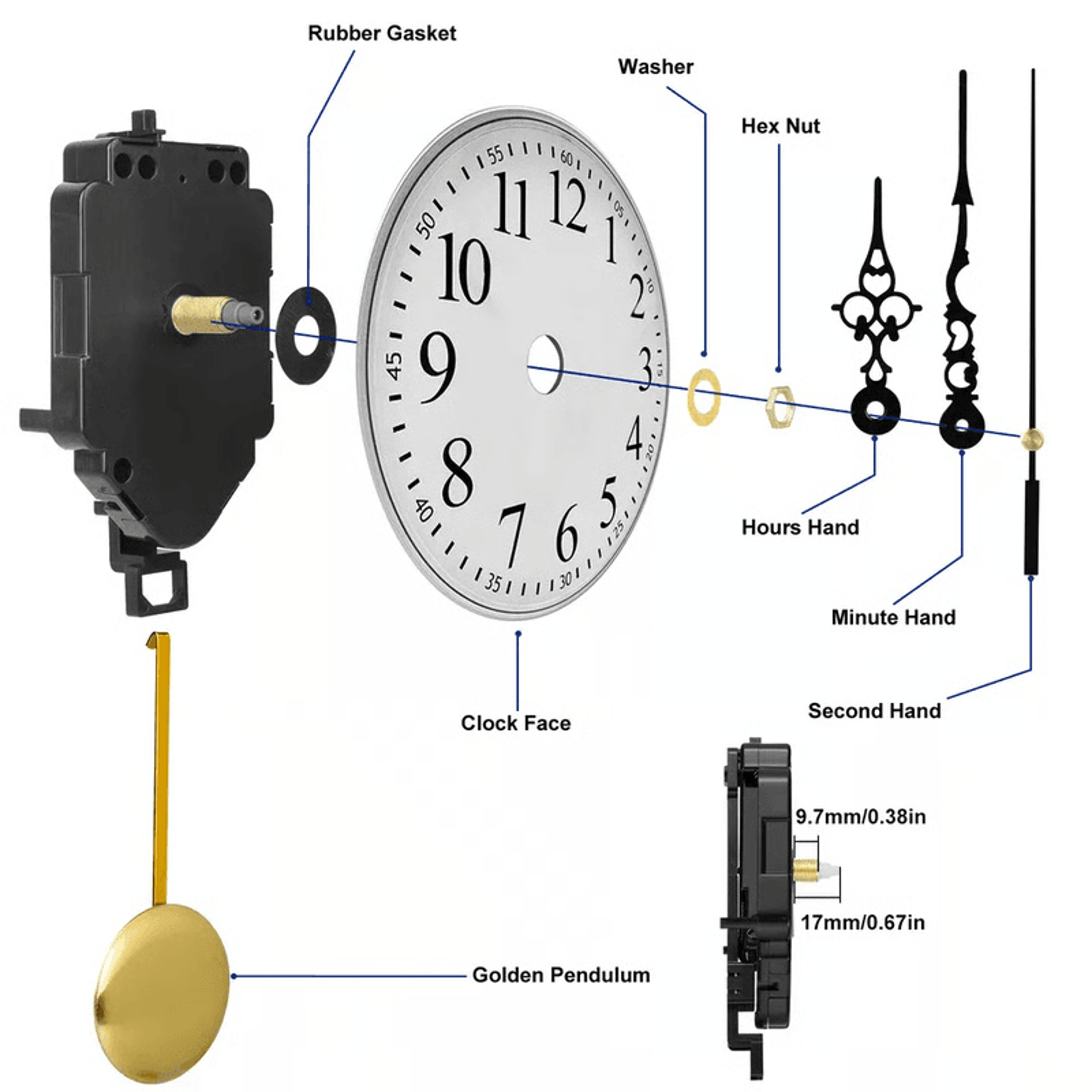 Quartz Clock Movement Mechanism Kit  DIY Replacement With Chime Music Box 4