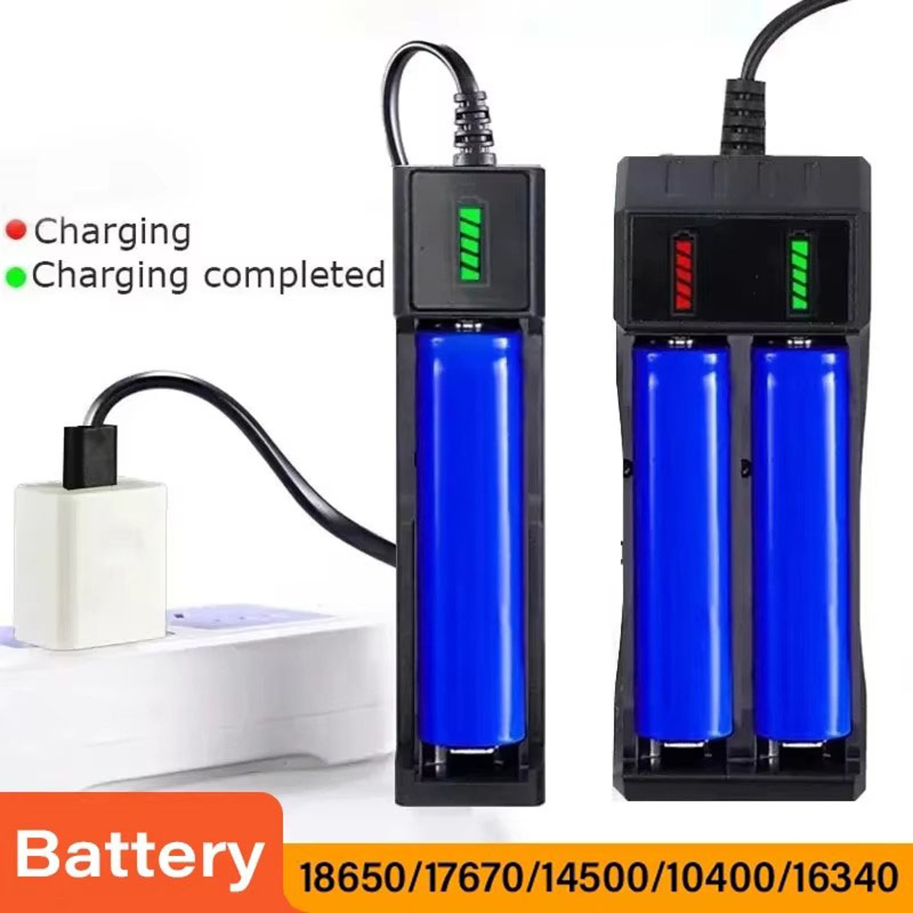 18650 Battery Charger, Fast USB Charging for 16340, 14500, and 18650 Lithium Batteries – view 6