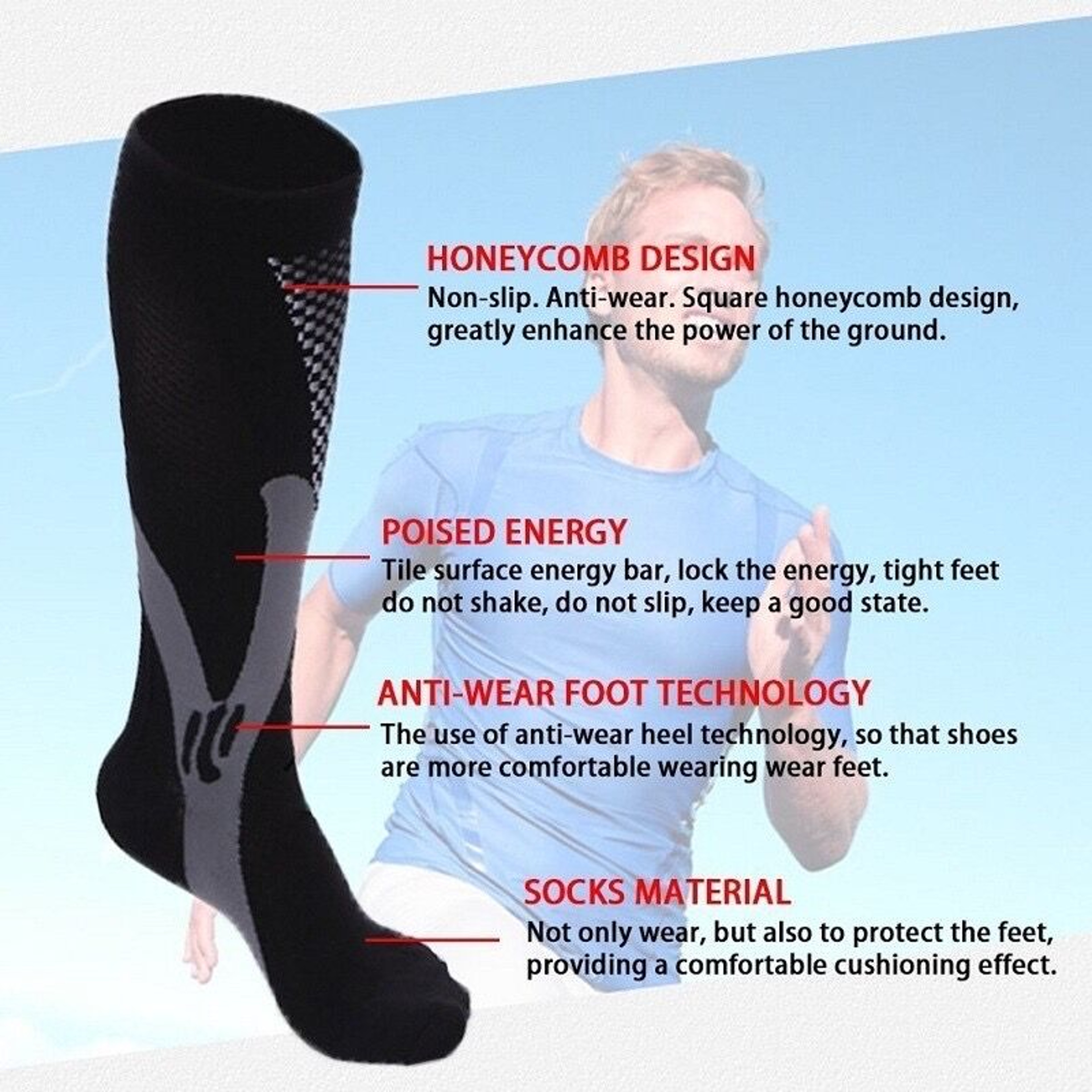 30 MmHg Compression Socks For Men  Women  3 Pair Set For Diabetes Swelling  Recovery 4