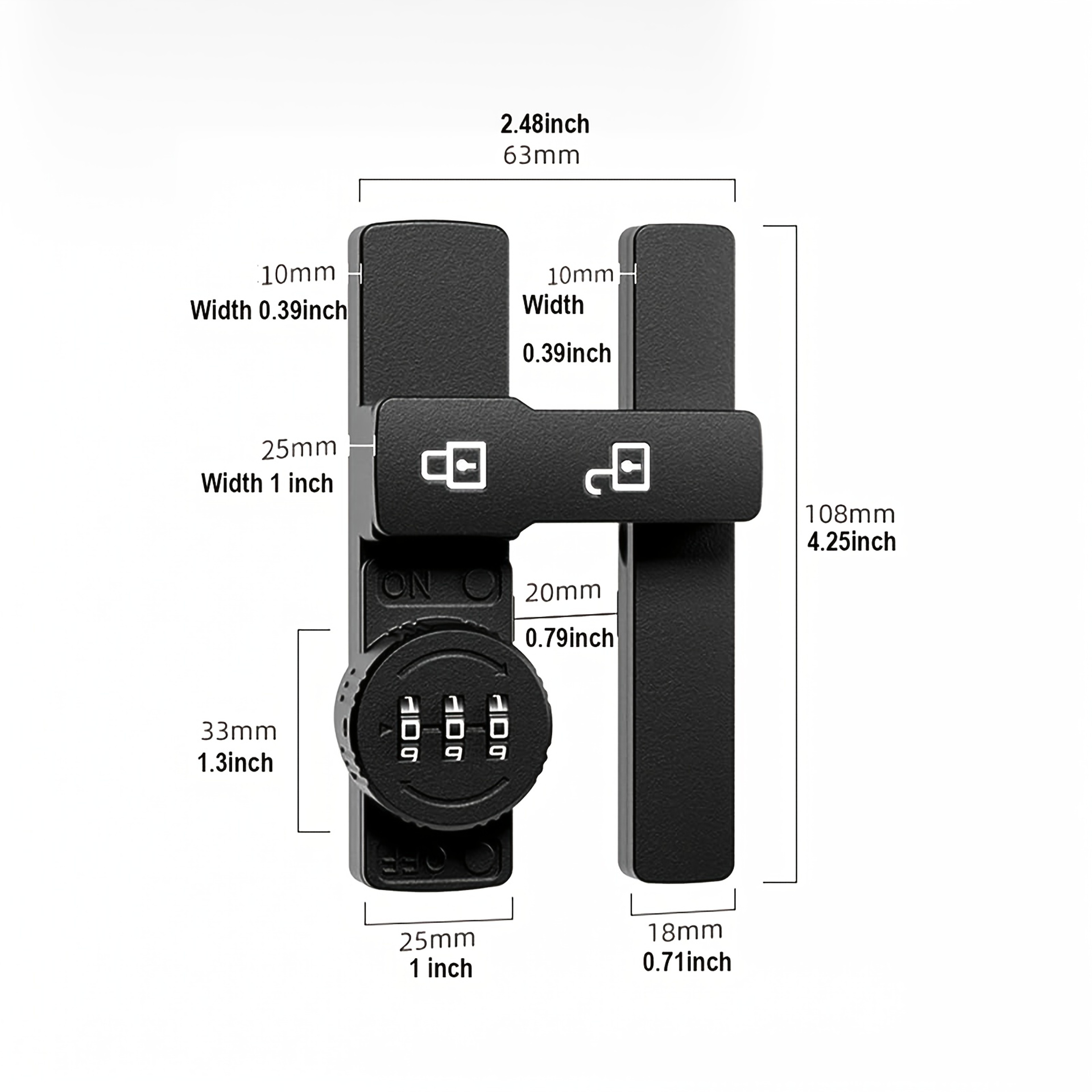 Luminous indicator barn door lock
