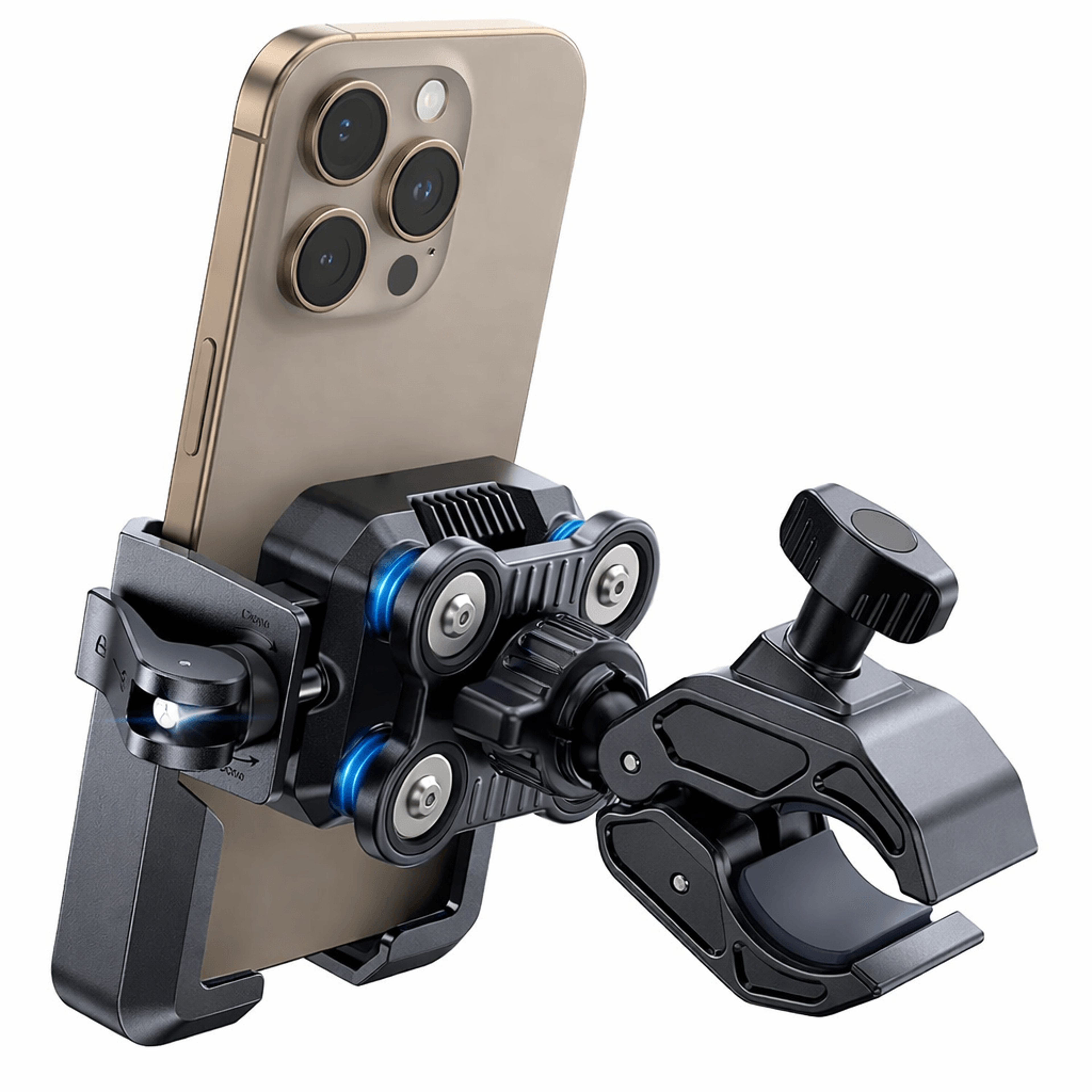 Universal Motorcycle Phone Mount With Dual Vibration Dampener And 360 Rotating Holder 0