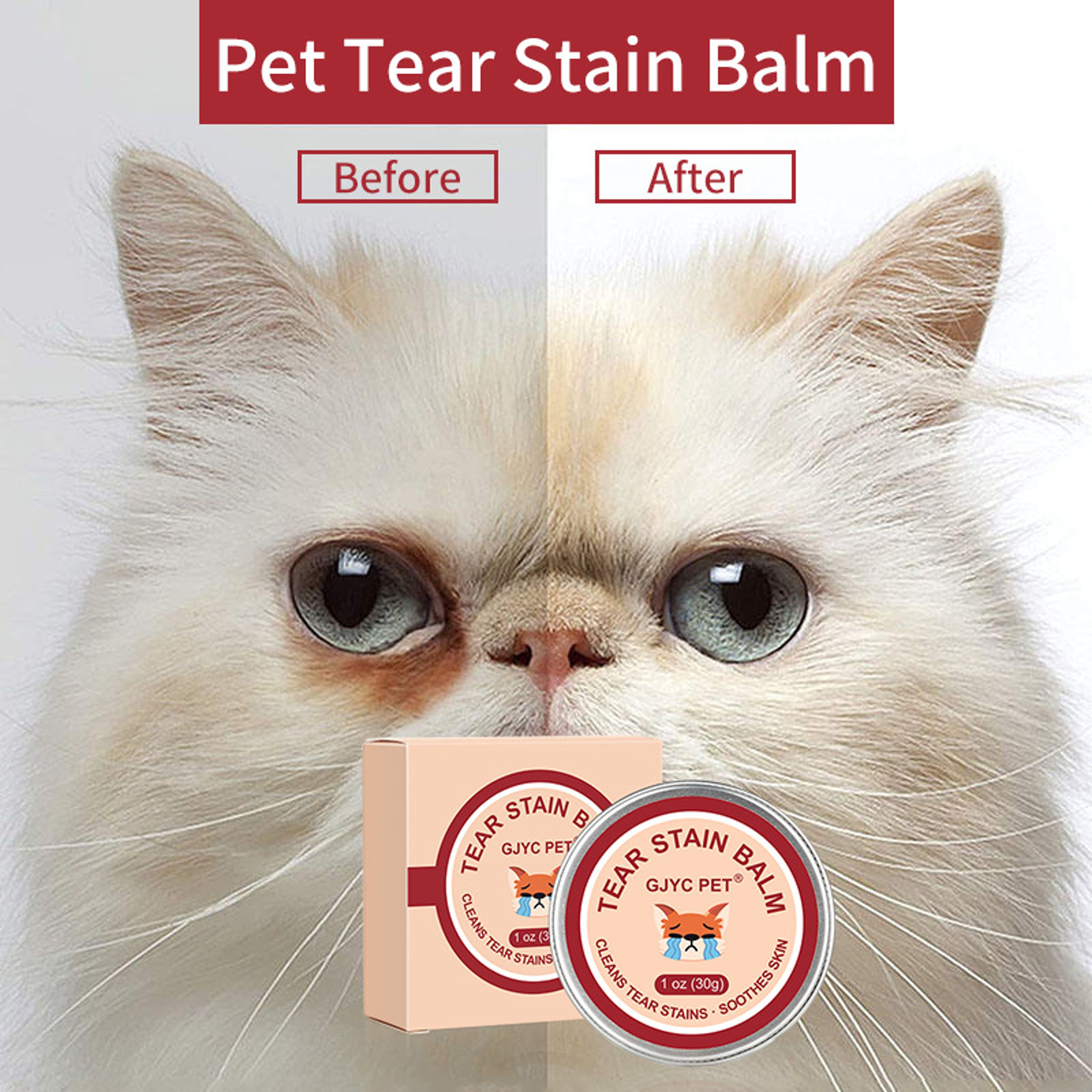 Gentle Tear Stain Remover Balm For Dogs  Cats  Natural Eye Care Cream 3