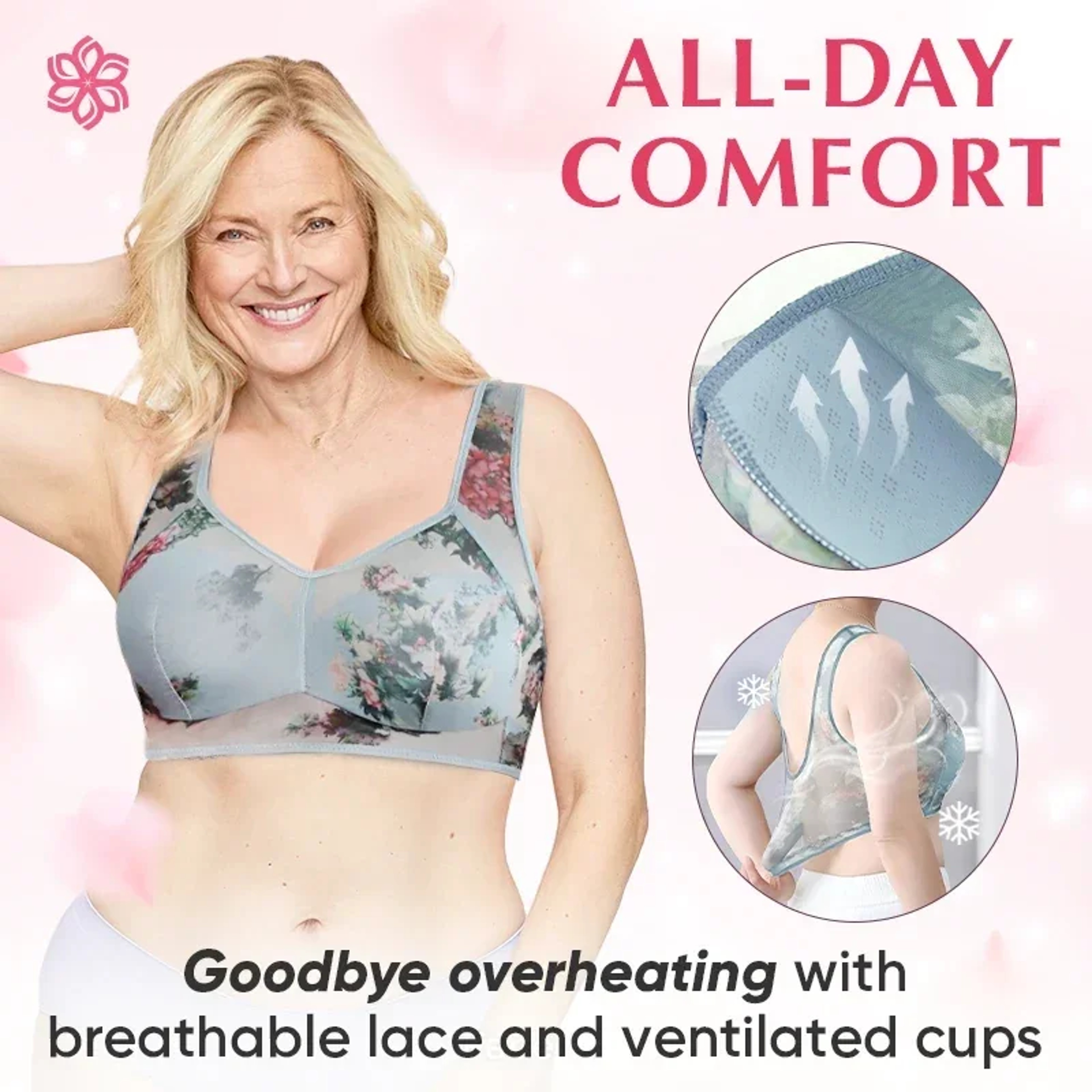 Everyday Cooling Lace Bra With Ice Silk For Women 1