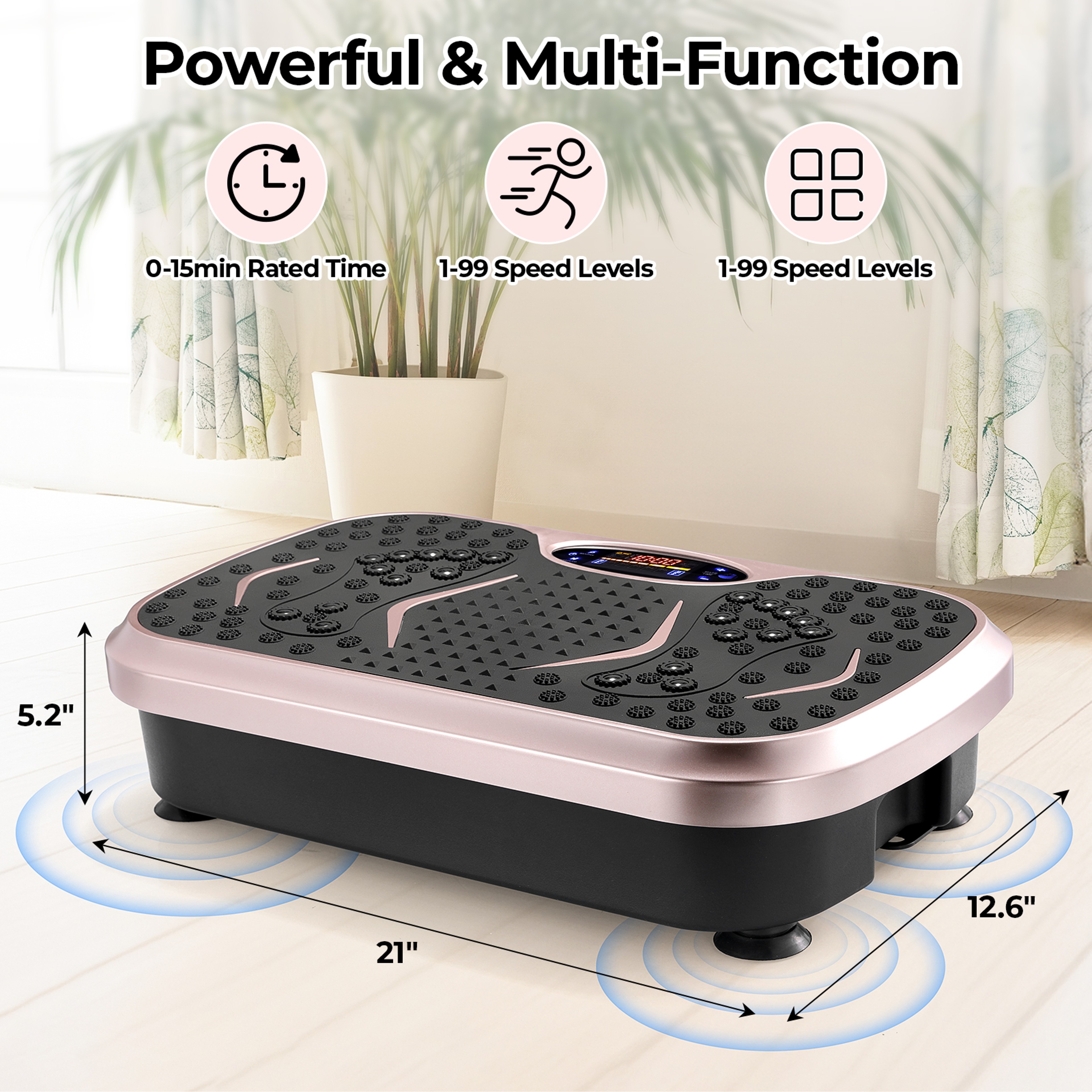 Vibration Plate Exercise Machine For Home Fitness With Loop Bands And Full Body Training 2