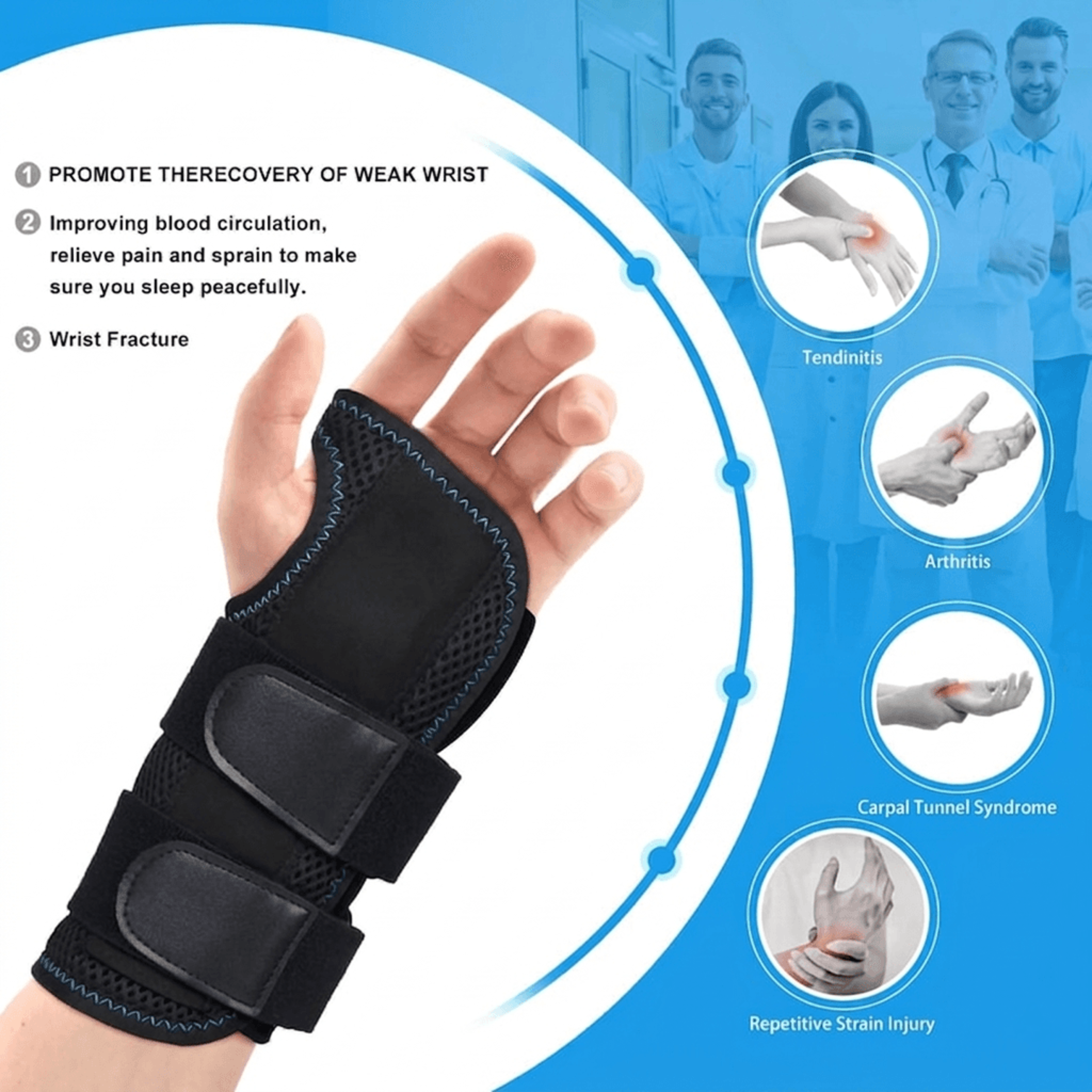 Adjustable Wrist Brace For Carpal Tunnel Pain Relief With Thumb Support 1