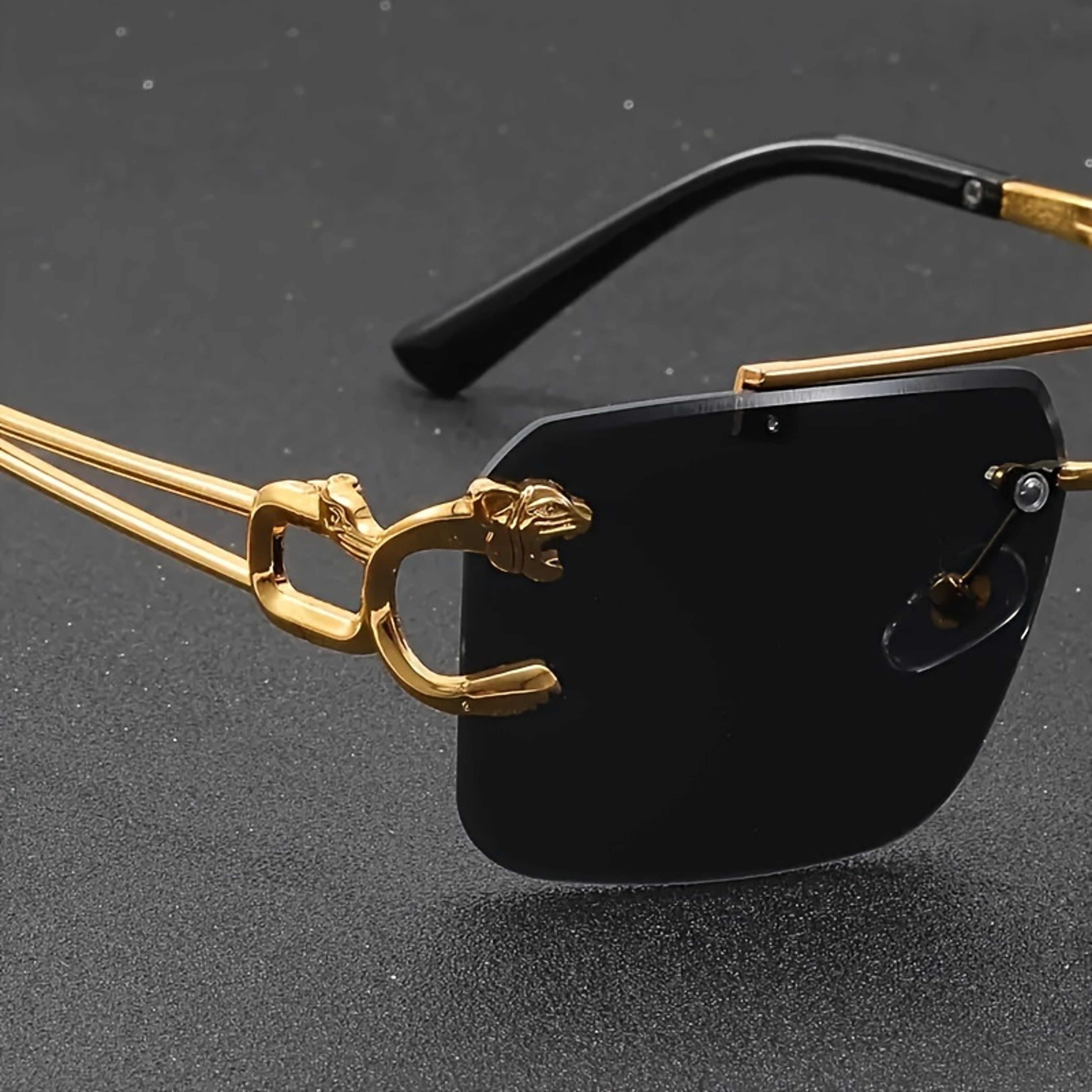 Golden Edge Frameless Sunglasses Anti Glare UV Protection Unisex Shades – view 5