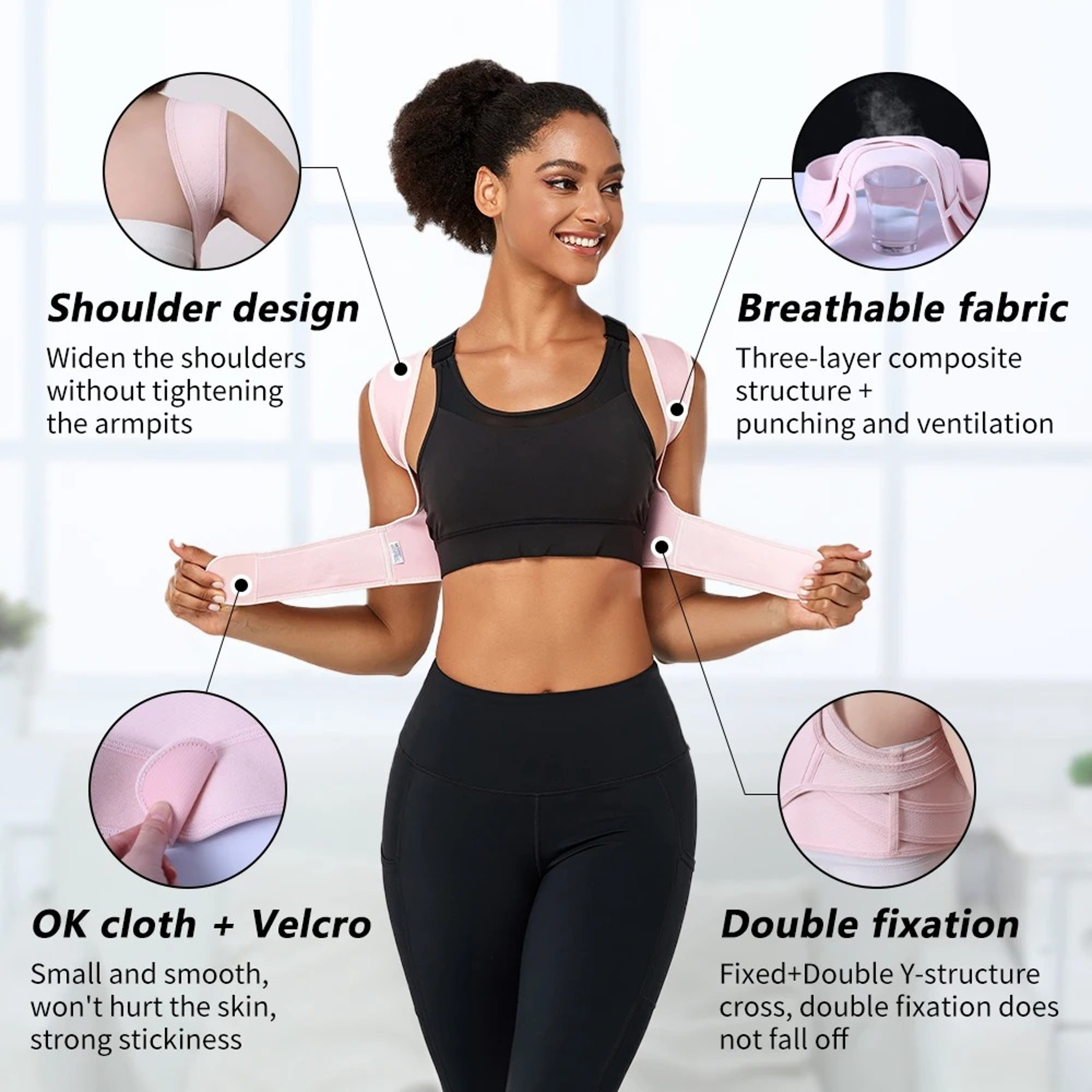 Breathable Posture Corrector Back Brace with Adjustable Upper Back – view 11