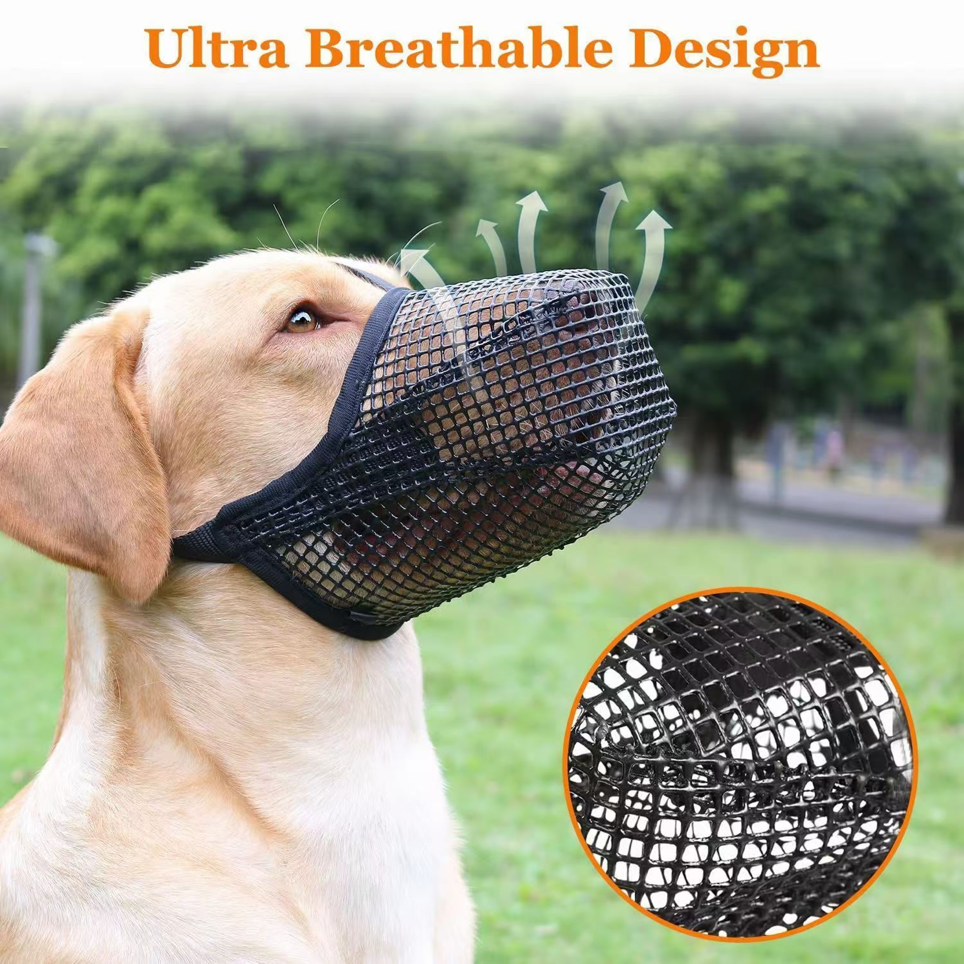 Soft Mesh Pet Dog Muzzle Adjustable AntiBark Bite Guard 1
