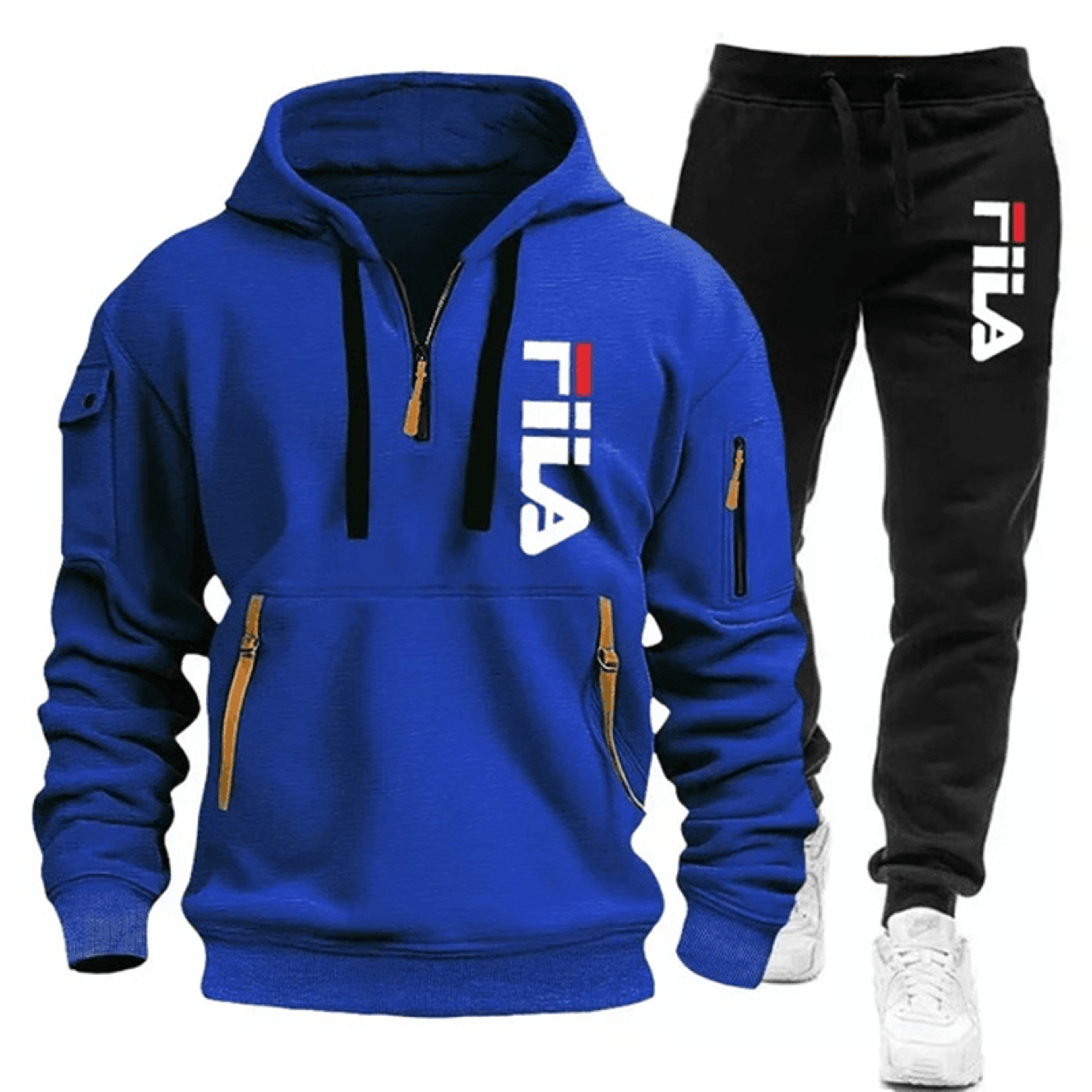 Men Casual Fitness Hoodie And Jogger Pants 2Piece Set 10