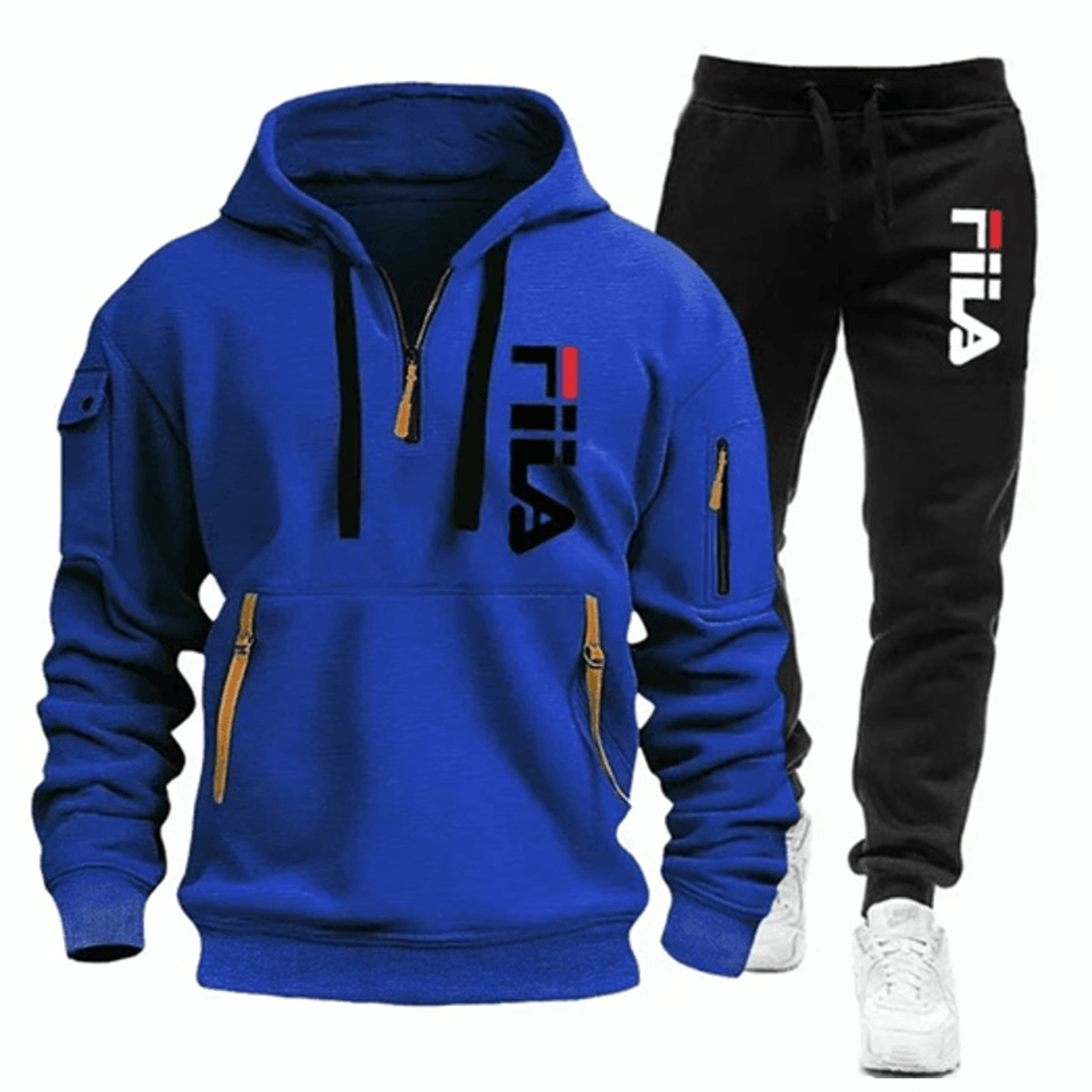 Men Casual Fitness Hoodie And Jogger Pants 2Piece Set 5