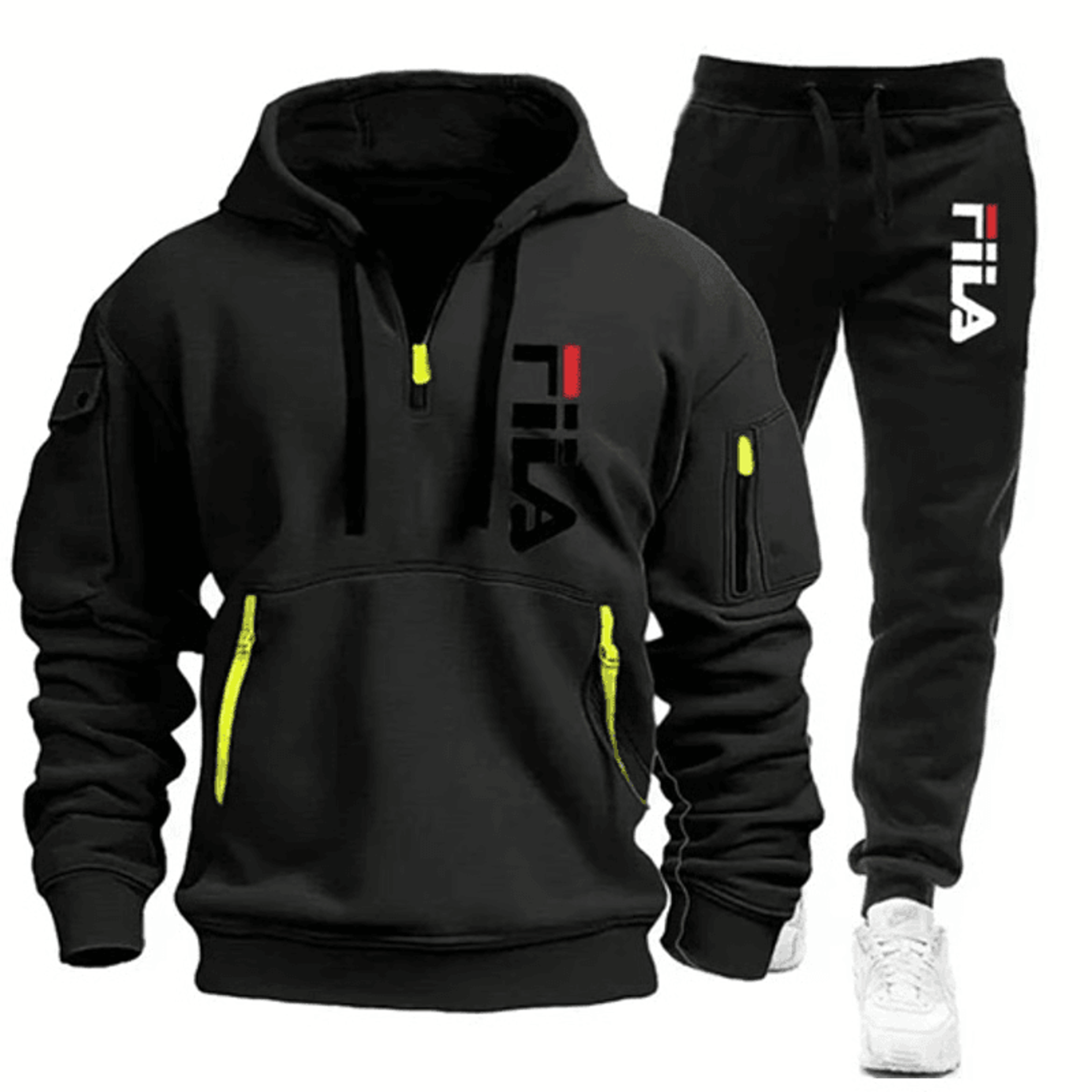Men Casual Fitness Hoodie And Jogger Pants 2Piece Set 9