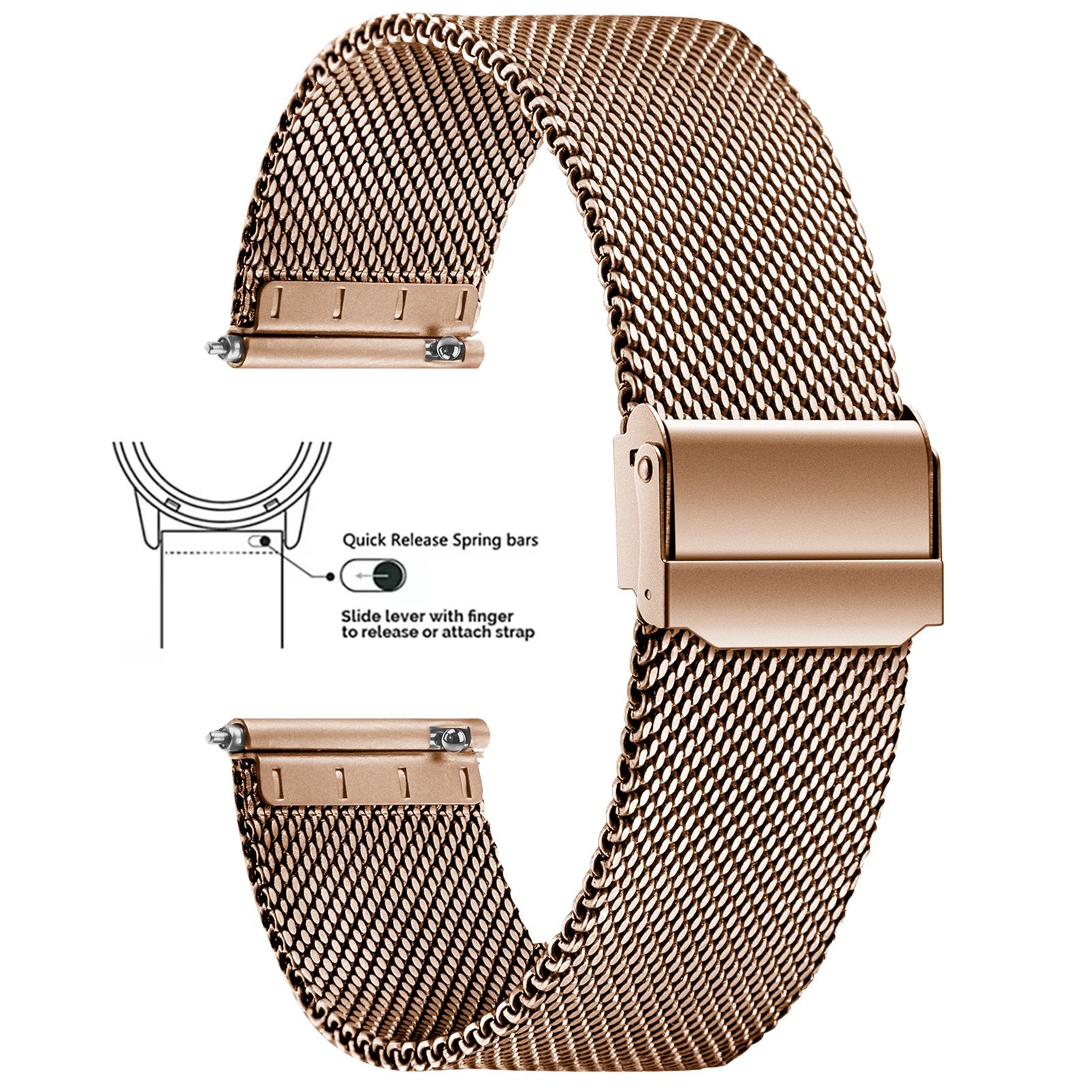 Universal Milanese Watch Band Quick Release Stainless Steel Mesh Strap 6