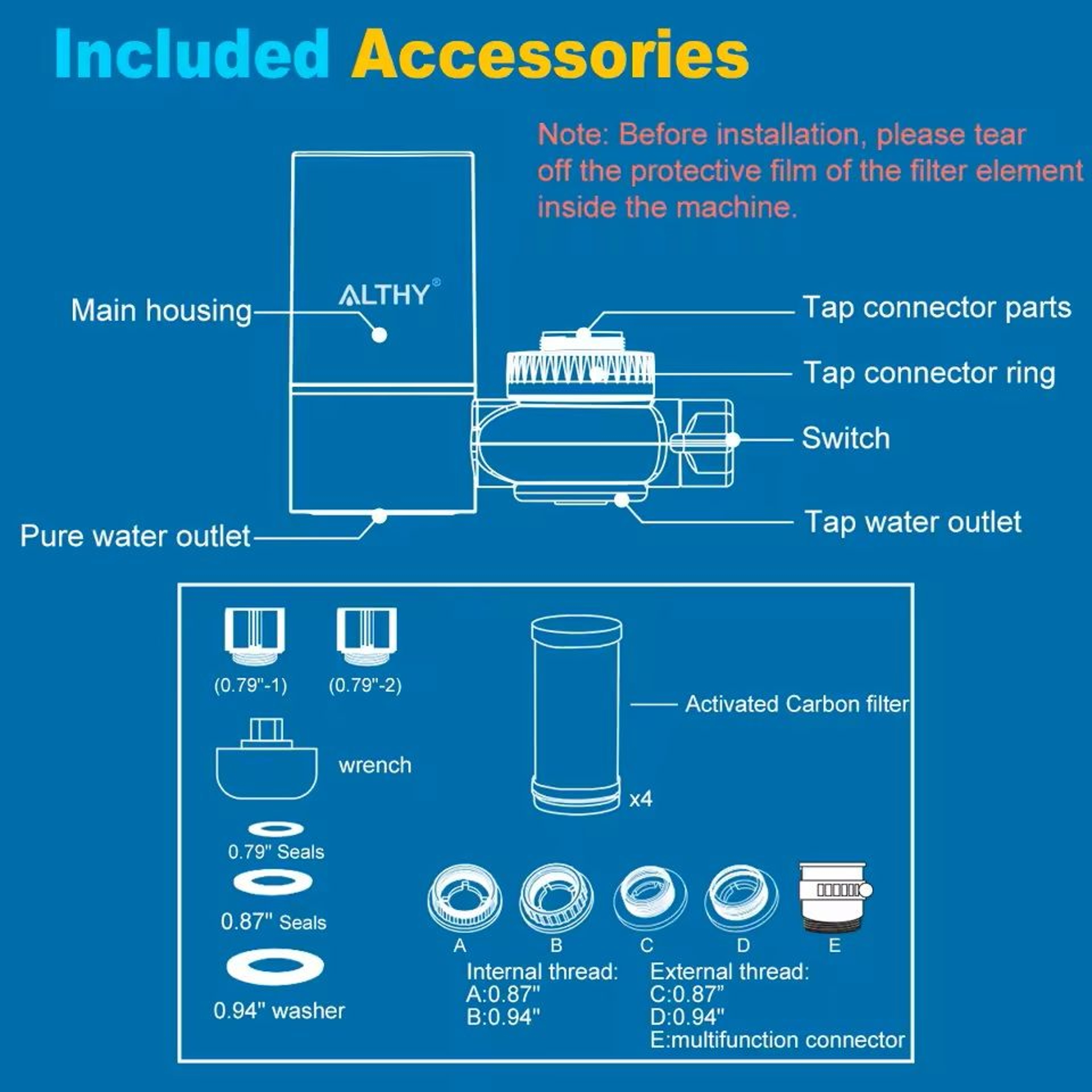 Faucet Water Filter System  320Gallon Capacity NSF Certified Reduces Chlorine Lead And Bad Taste 2