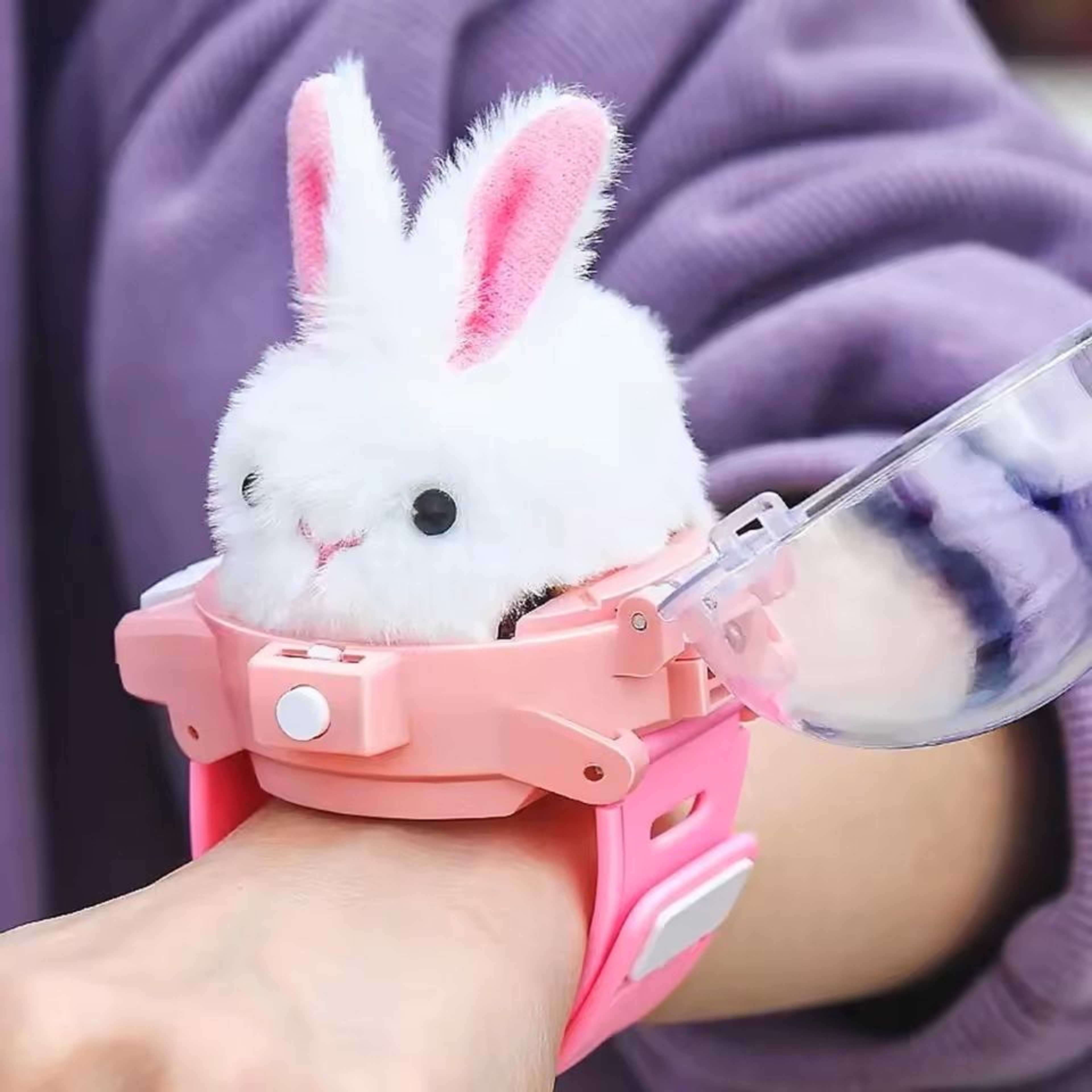 Mini RC Car Watch Toy With LED Light And Plush Animal Design 14