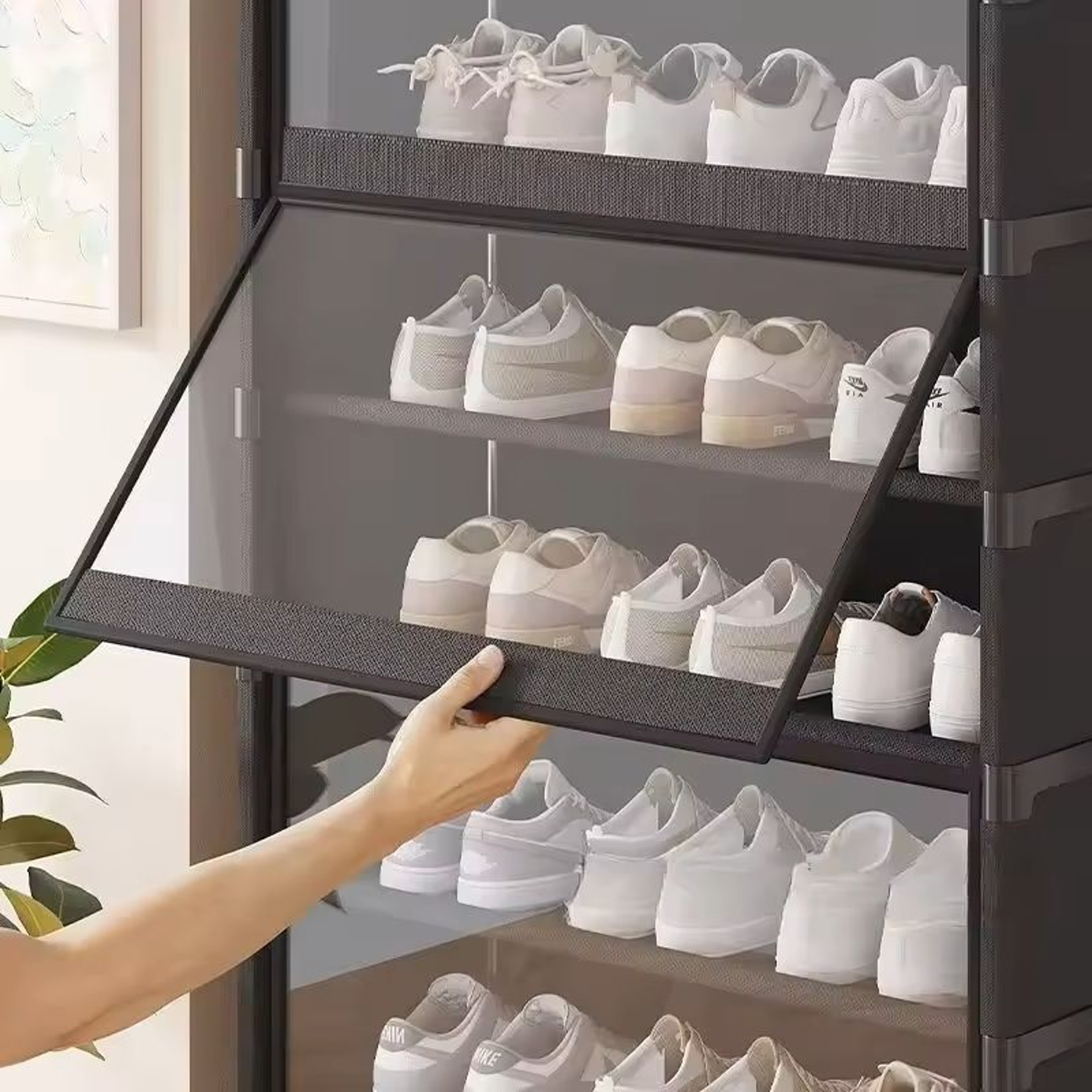 Multilayer Transparent Shoe Rack Cabinet For Small Spaces 9