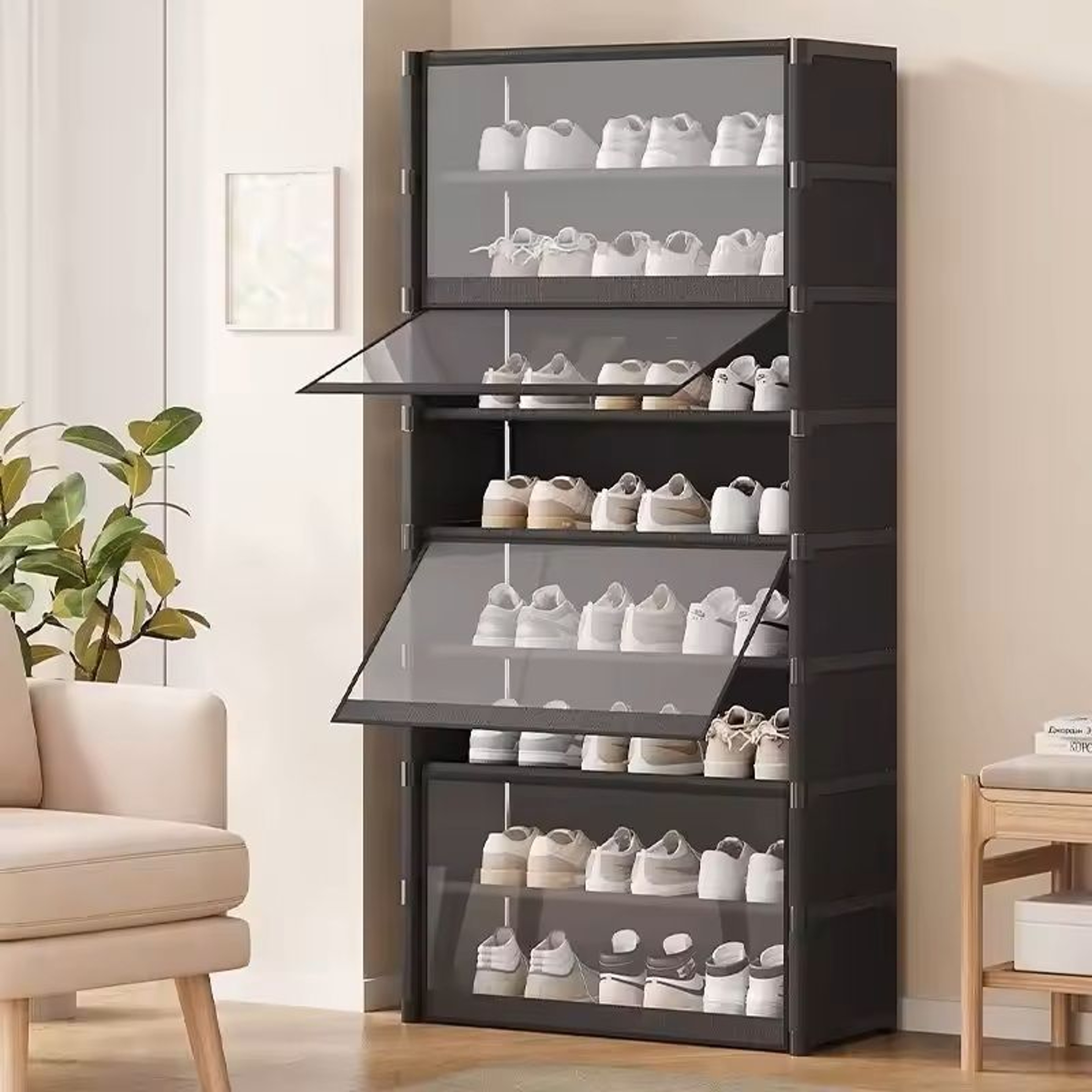 Multilayer Transparent Shoe Rack Cabinet For Small Spaces 0