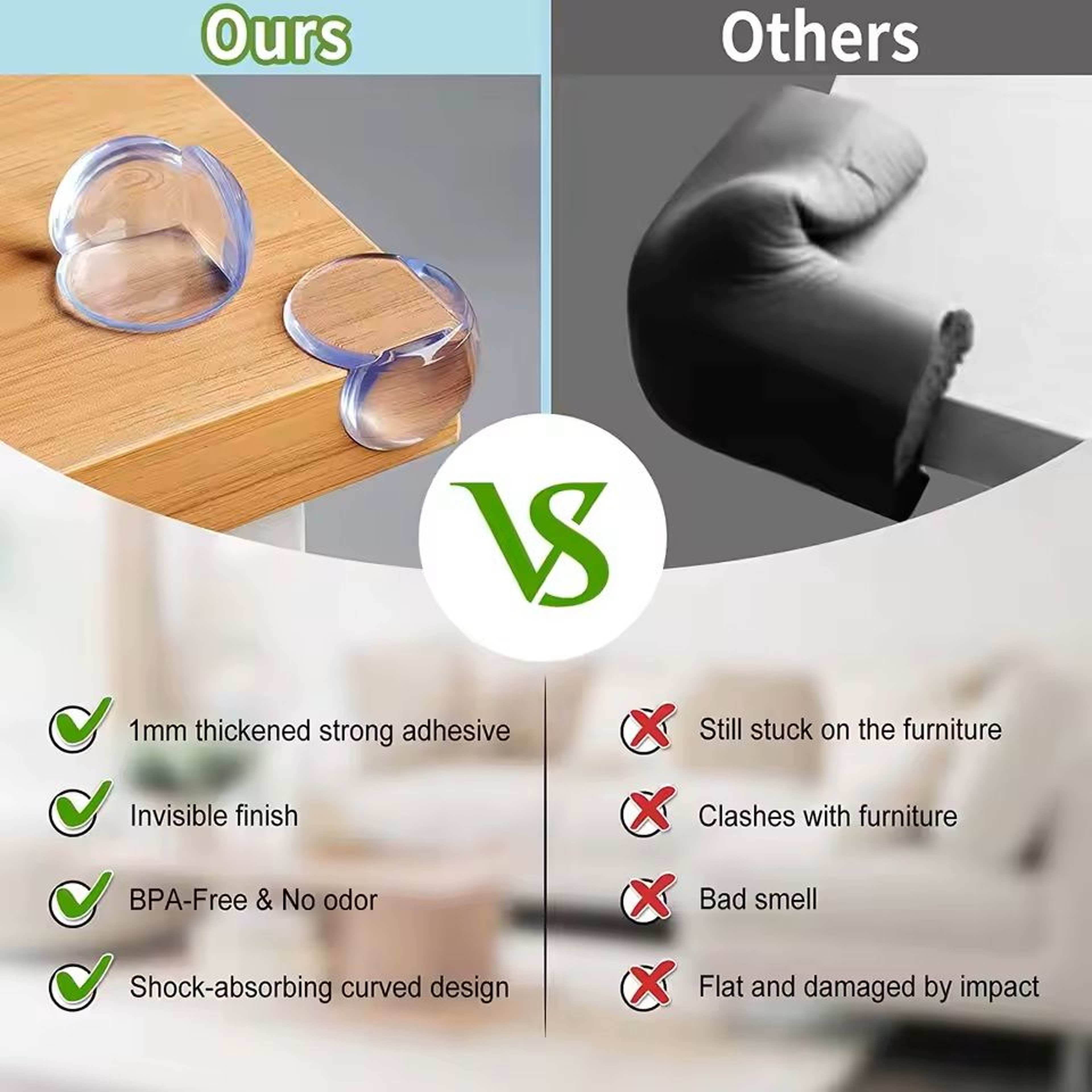 Silicone Corner Protectors For Furniture Baby Safety Cushions 4 To 20 Pack Clear Or Black 2