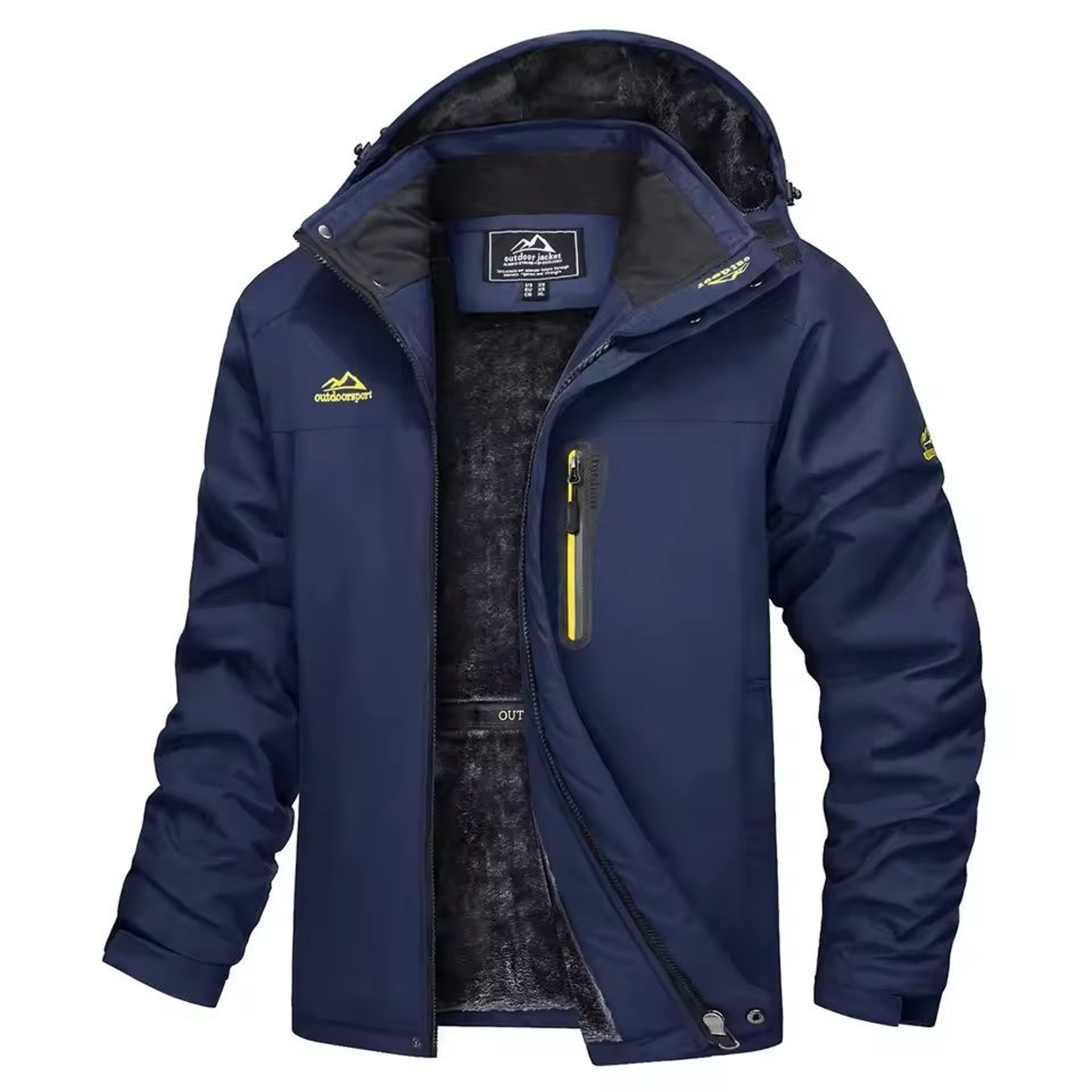 Mens Waterproof Ski Jacket With Fleece Lining And Removable Hood 7