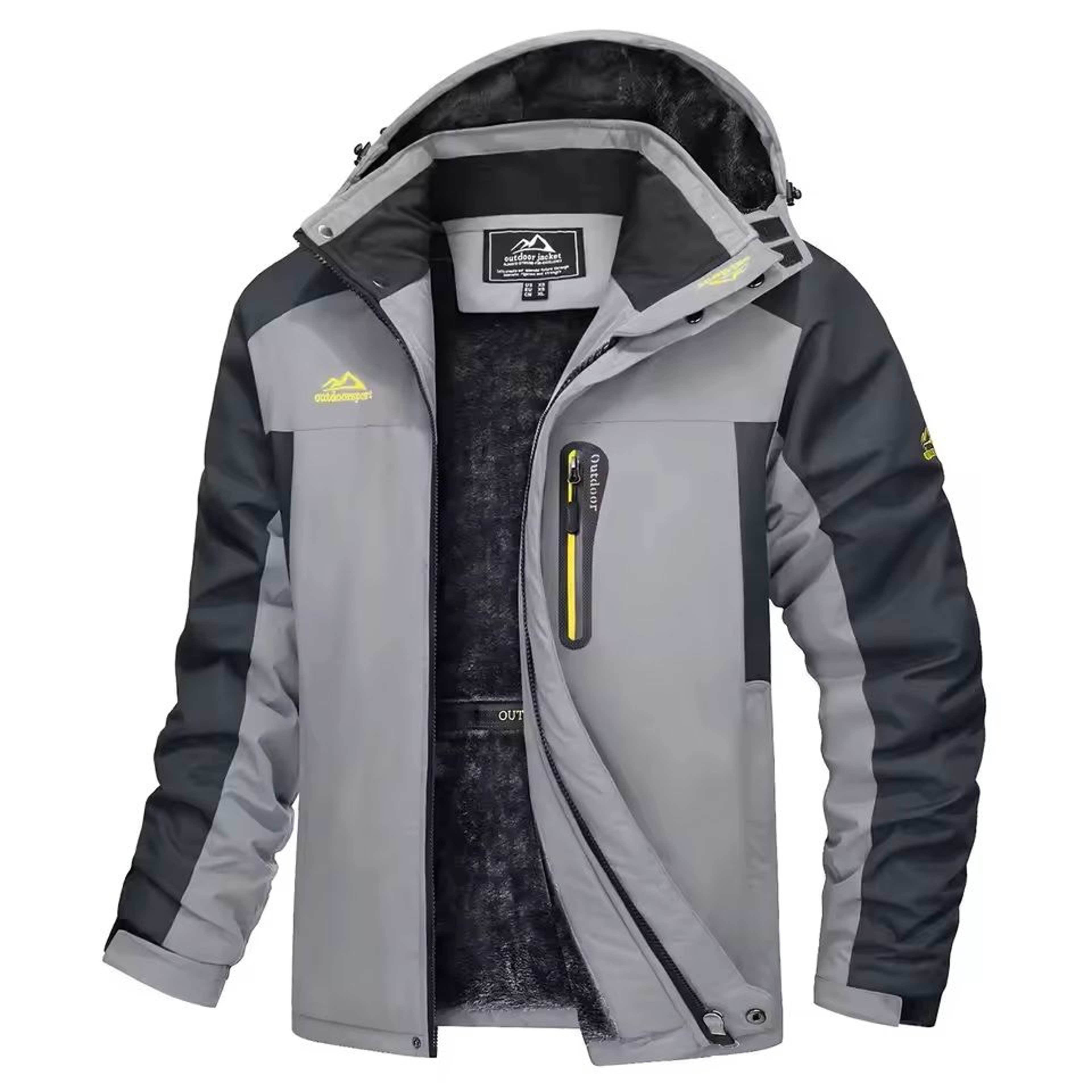 Mens Waterproof Ski Jacket With Fleece Lining And Removable Hood 8