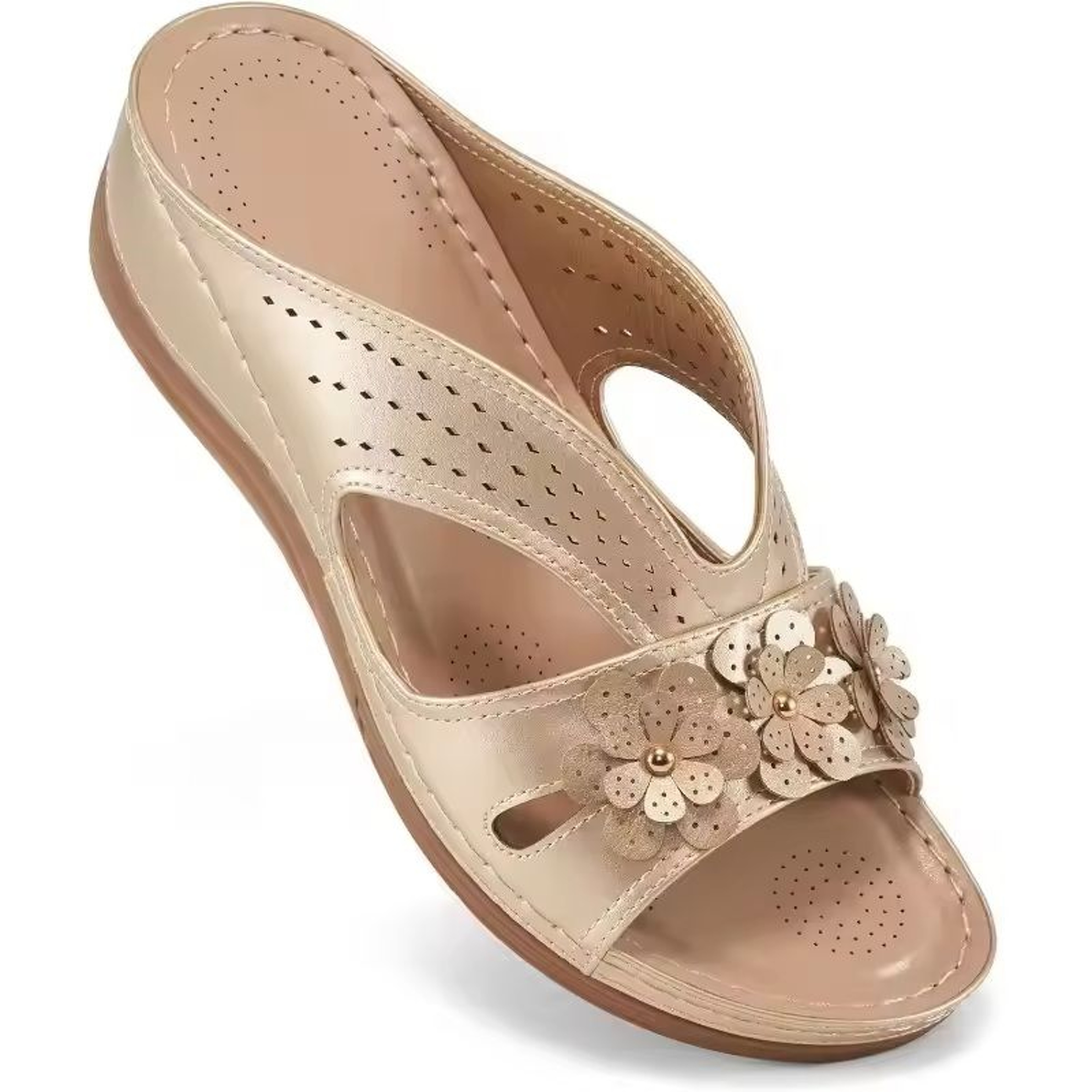 Womens Hollow Flower Wedge Sandals  Comfortable NonSlip Beach Platform Shoes 1