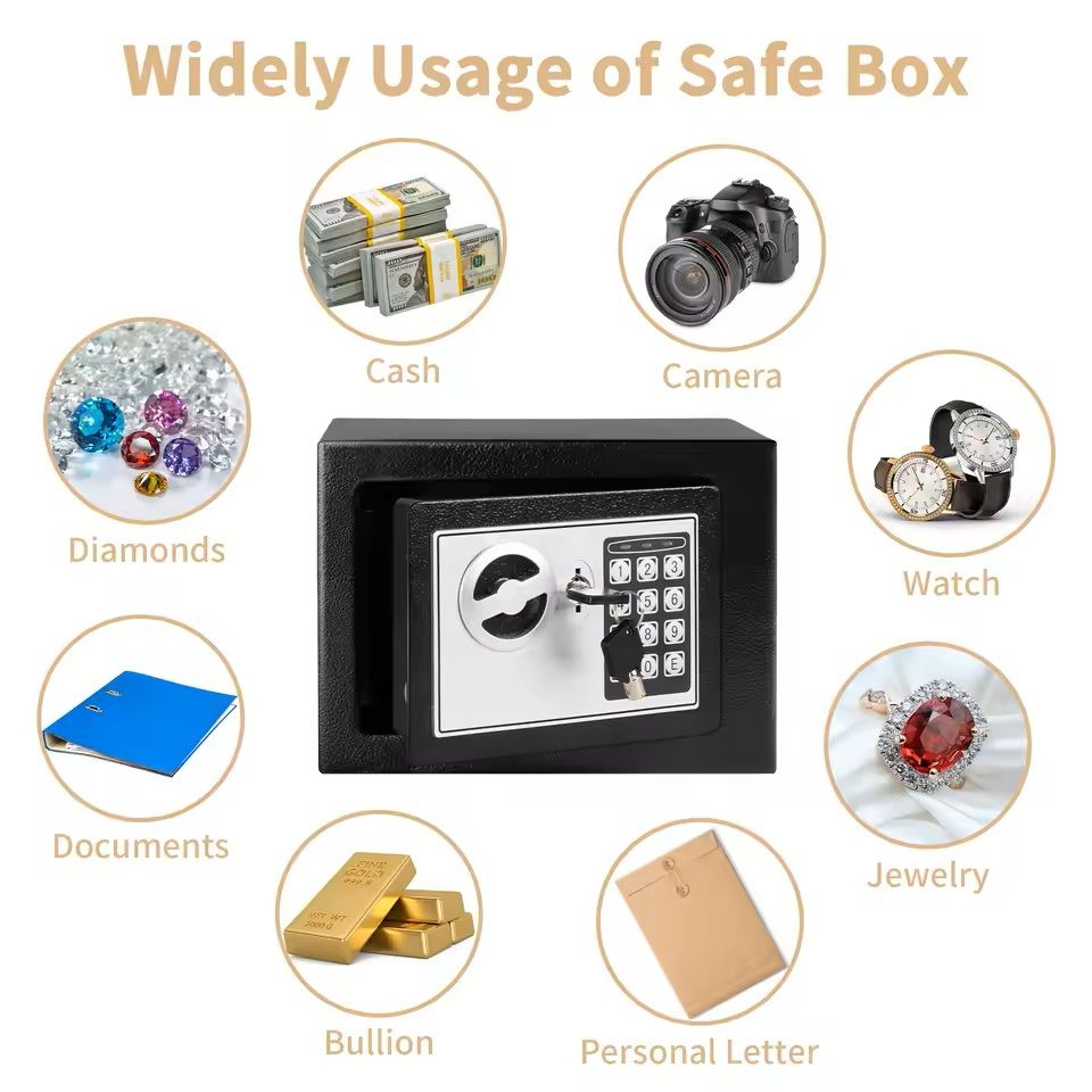 Steel Digital Safe Box With Electronic Lock And Fireproof Money Bag For Home Security 5
