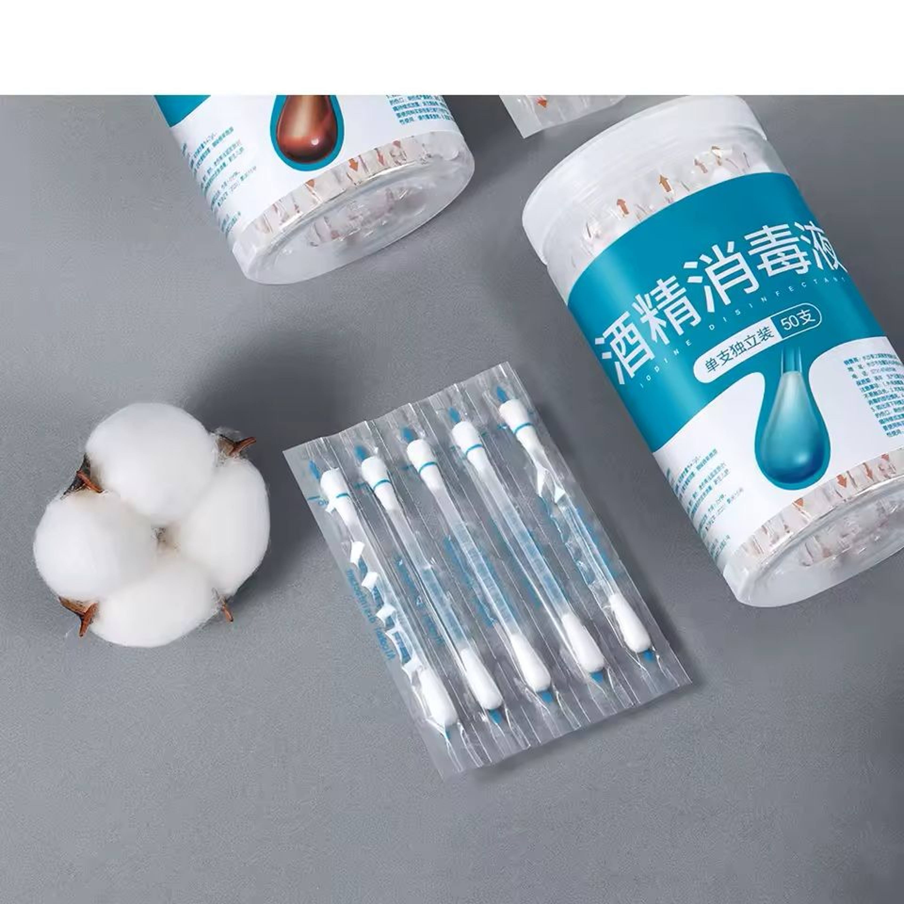 50 Piece Disposable Disinfection Swab Set For First Aid Alcohol Or Iodine Use 5