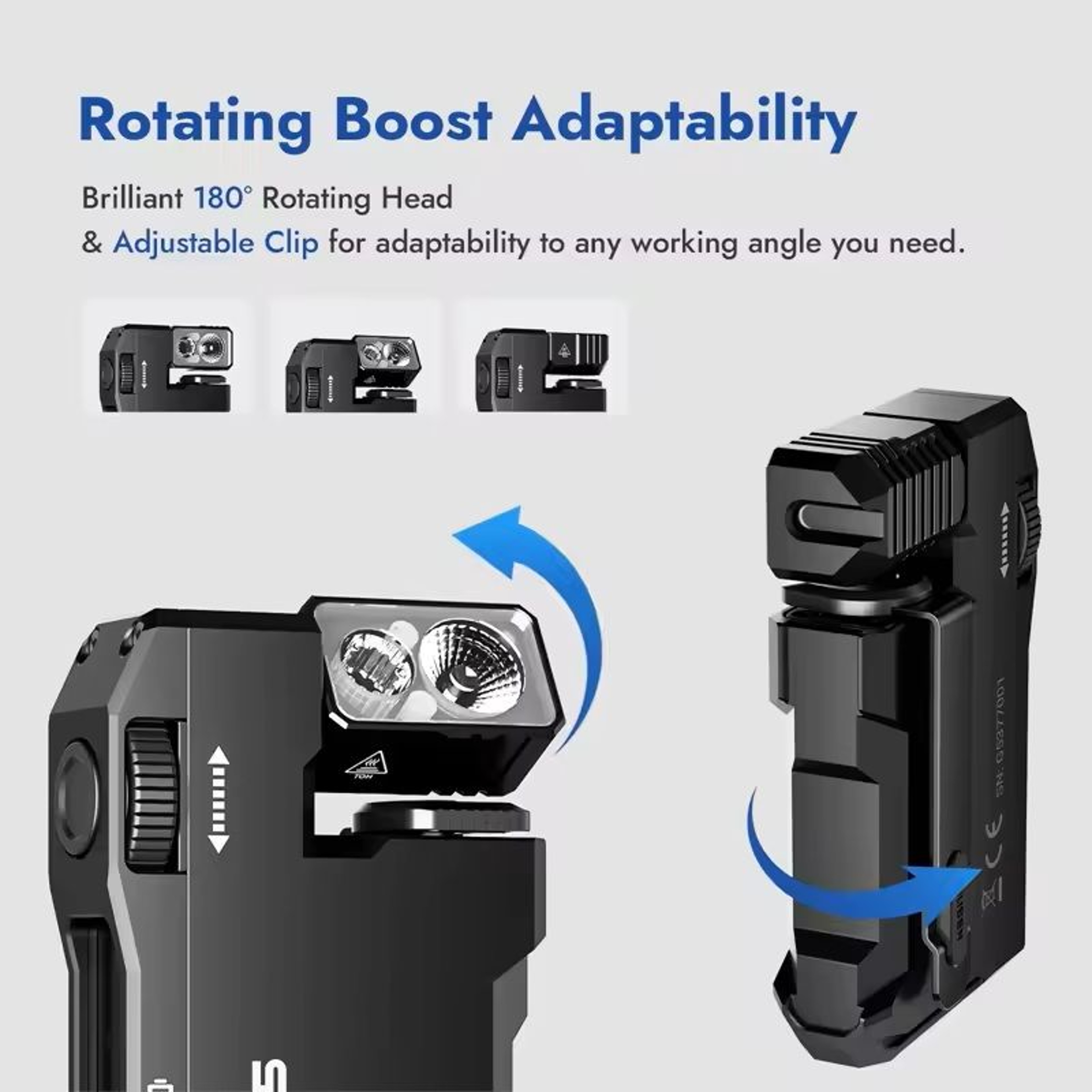 Mini Rotating Head Flashlight With Magnetic Tail  400 Lumens Waterproof EDC Pocket Torch 1