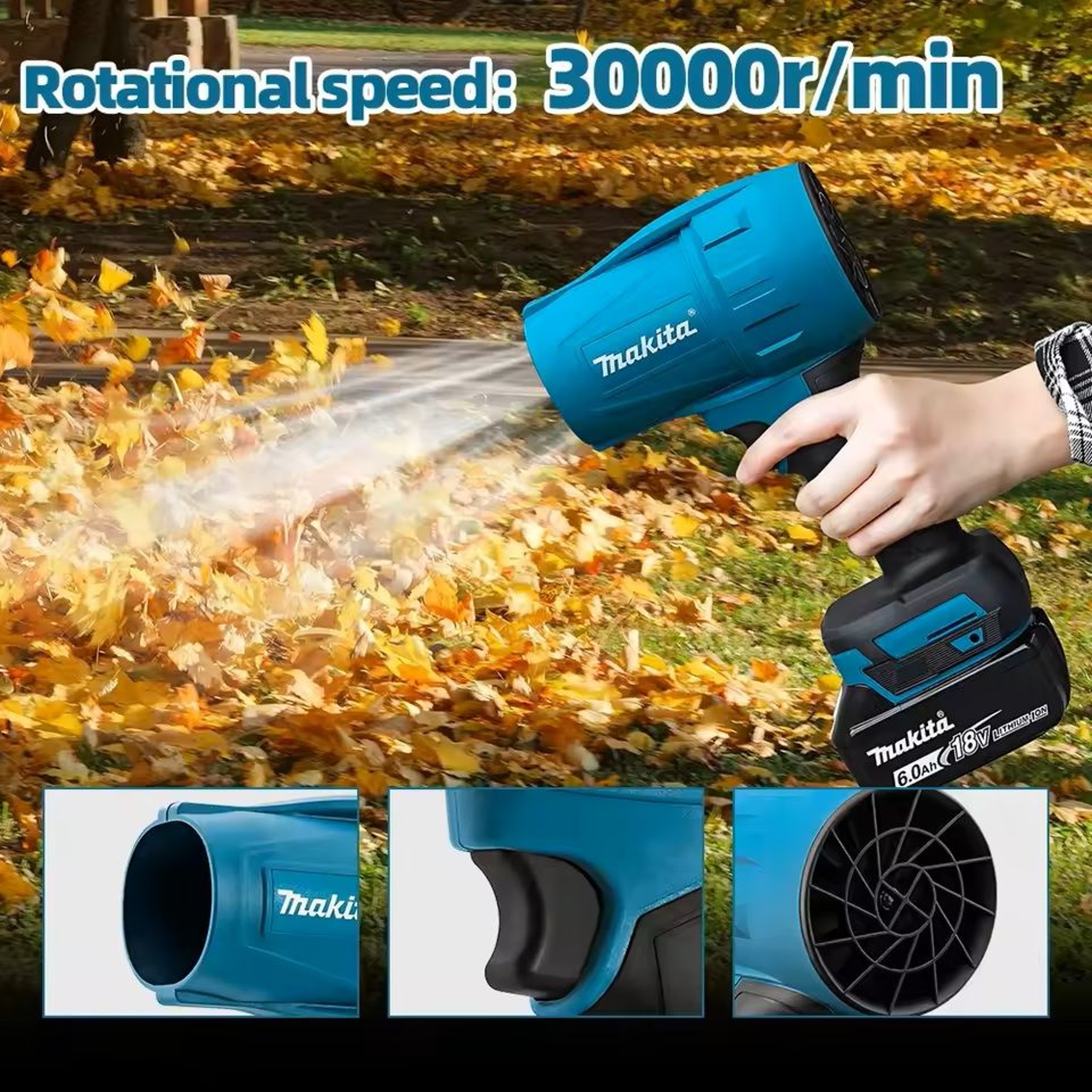 Rechargeable Turbo Jet Air Duster Blower With LED For Car And Electronics Cleaning 3