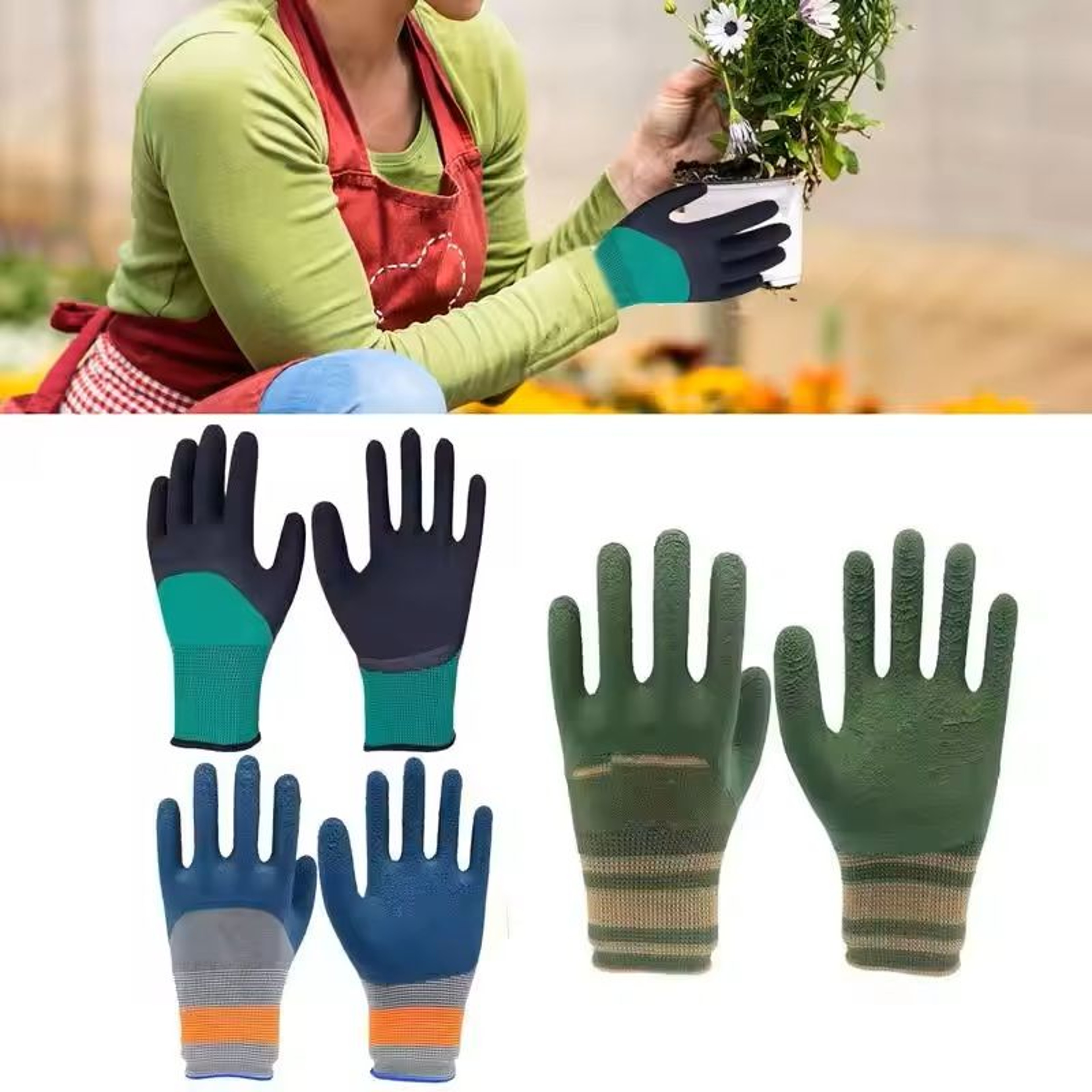 Waterproof Latex Gardening Gloves With Non Slip Grip For Planting And Outdoor Work 0