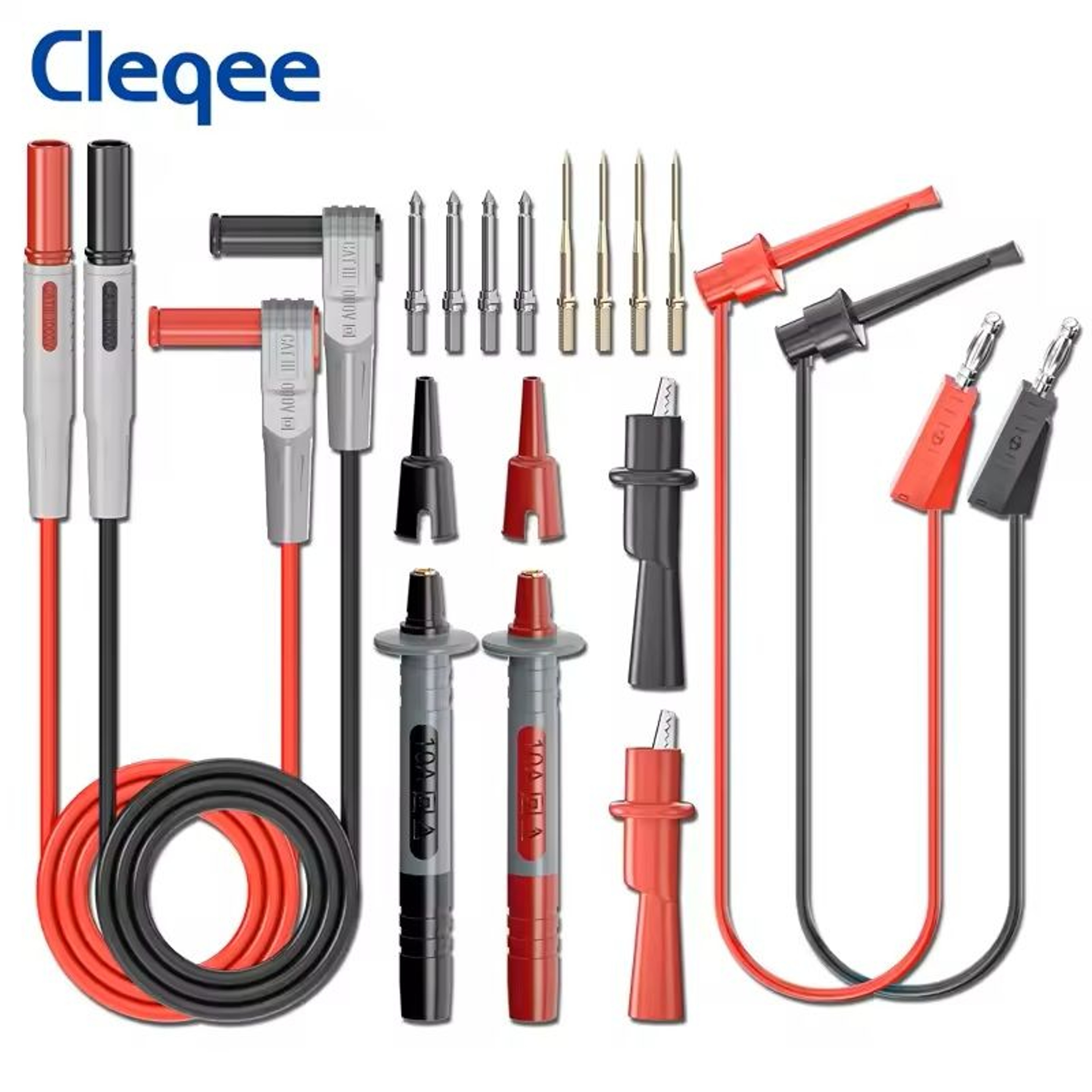 Multimeter Test Leads Kit With Replaceable Needles And Alligator Clips 18 Piece Set 3