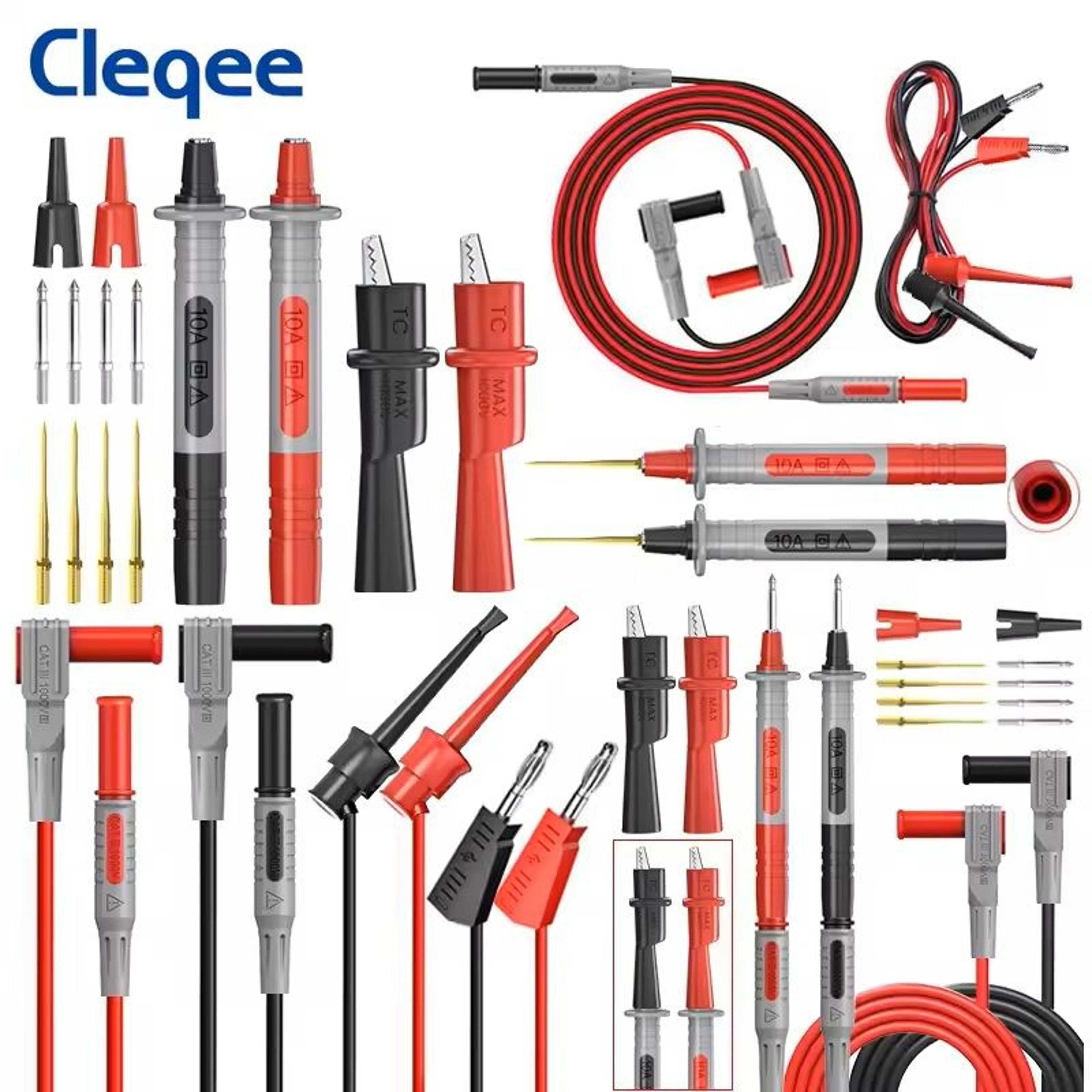 Multimeter Test Leads Kit With Replaceable Needles And Alligator Clips 18 Piece Set 0