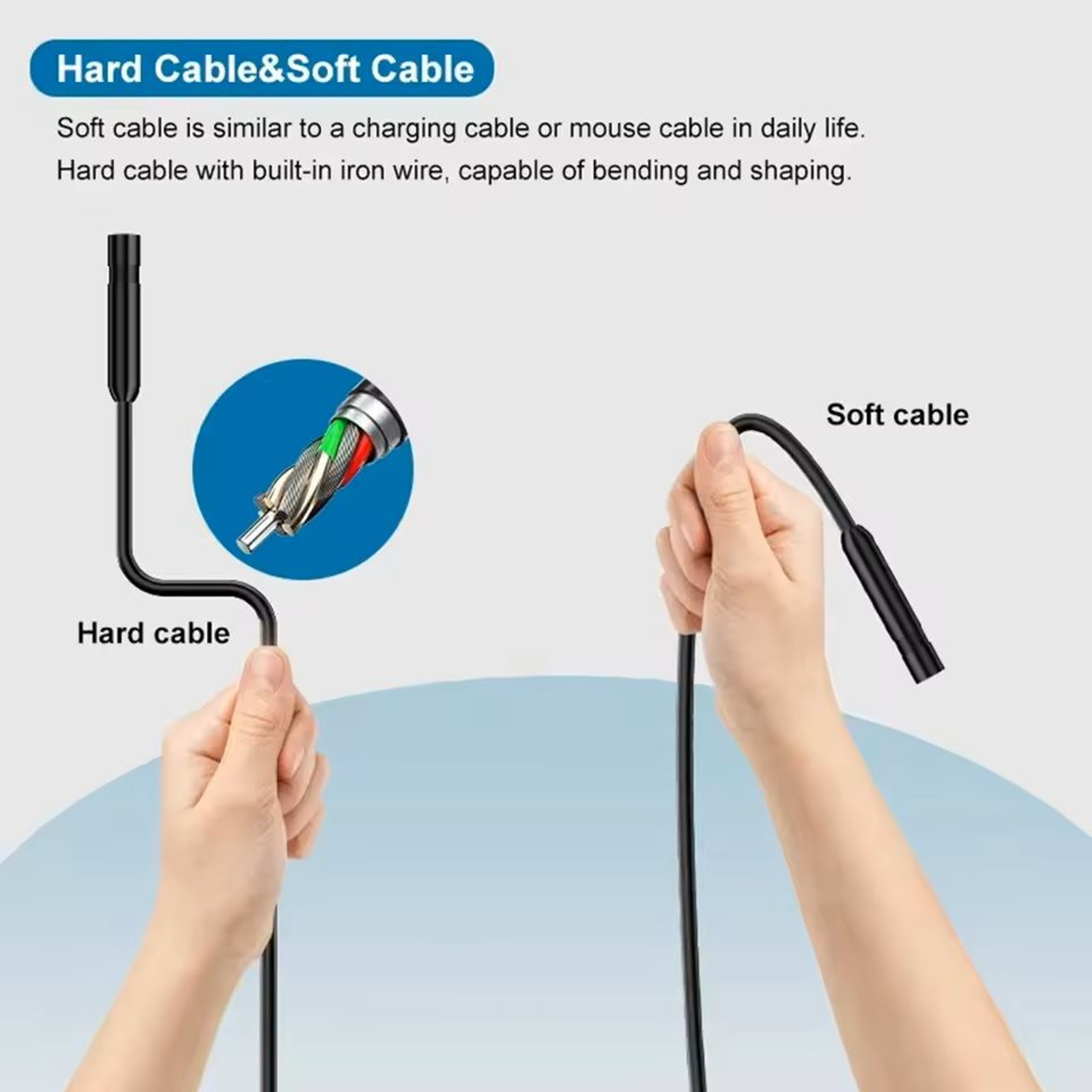 HD Waterproof Industrial Endoscope Camera For IOS With Flexible Cable 1m10m 4