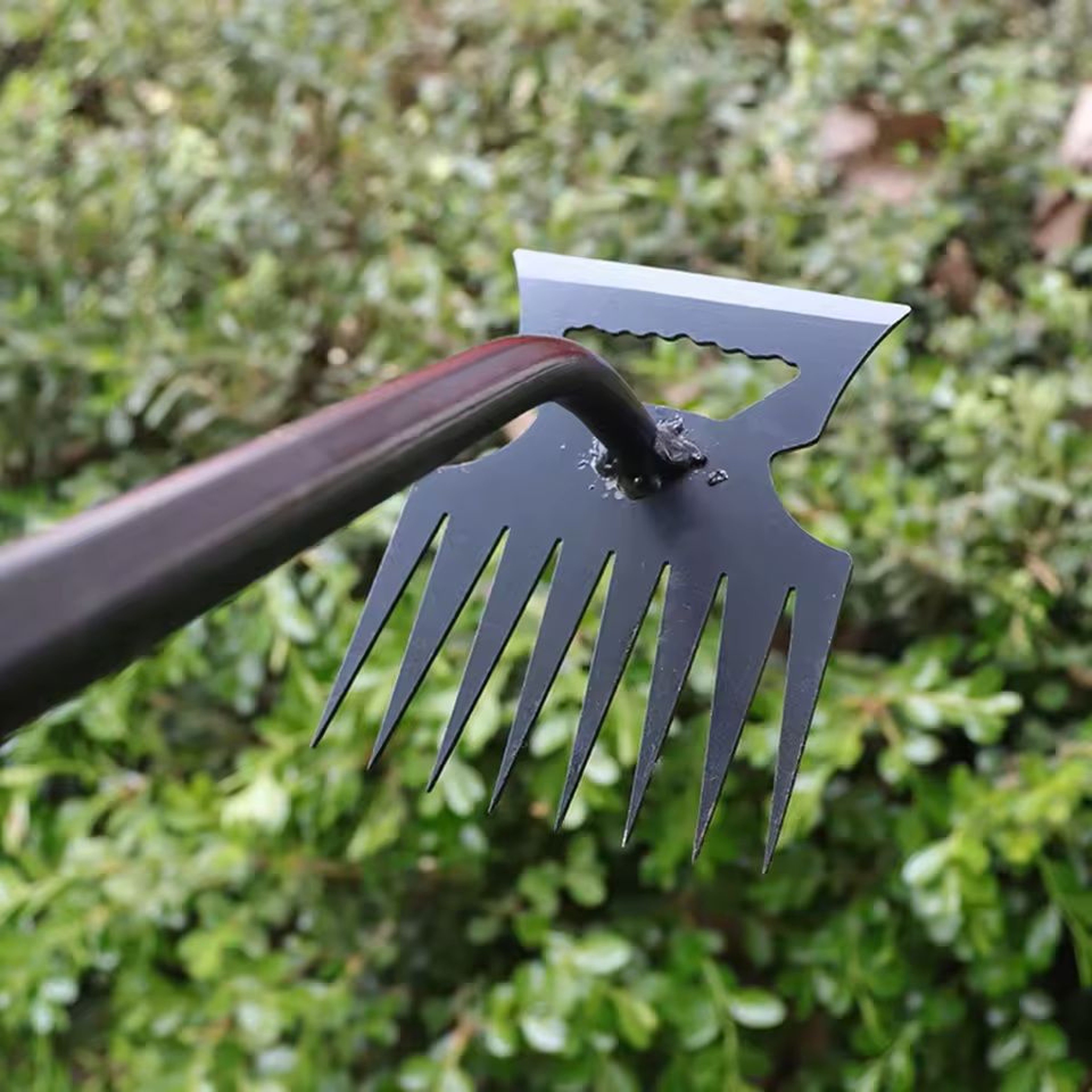 DualHead Metal Weeding Rake  Stainless Steel Garden Shovel With 511 Teeth 4