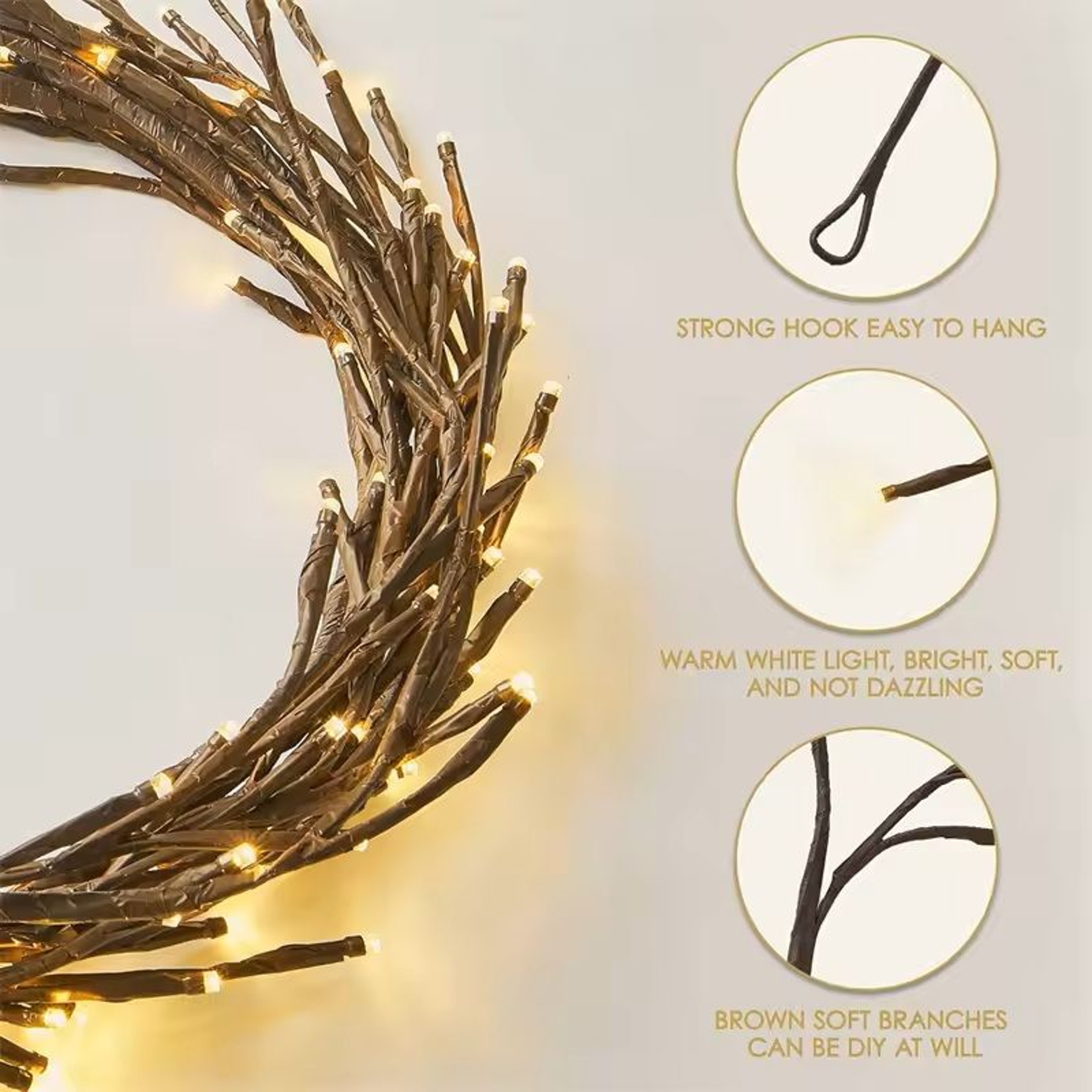 96 LED Solar Willow Vine String Lights Outdoor With 8 Modes For Balcony And Garden Decor 4
