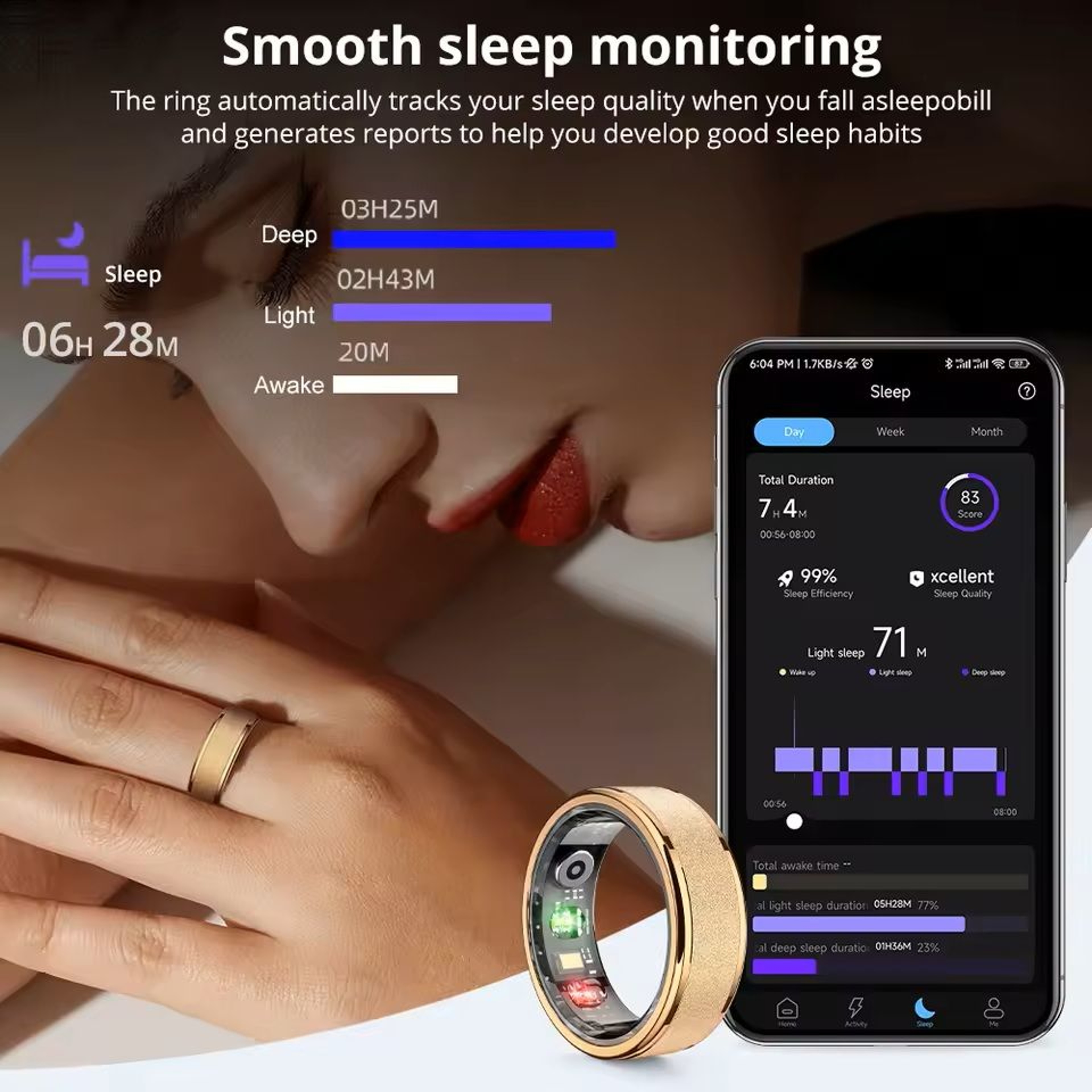 COLMI R10 Smart Ring Health Tracker With Charging Case 2