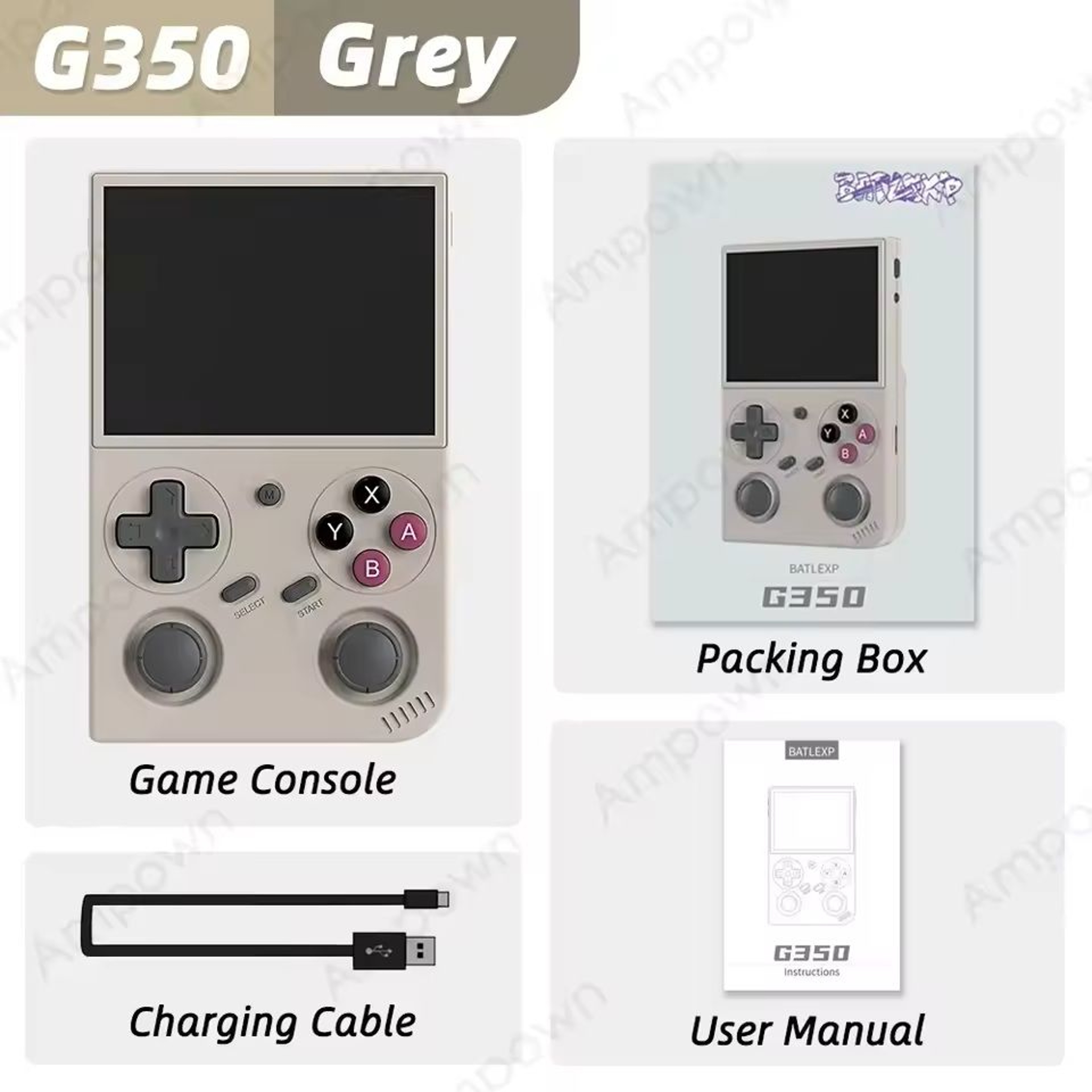 G350 Handheld Retro Gaming Console  Dual Joystick Vibration Linux System 7