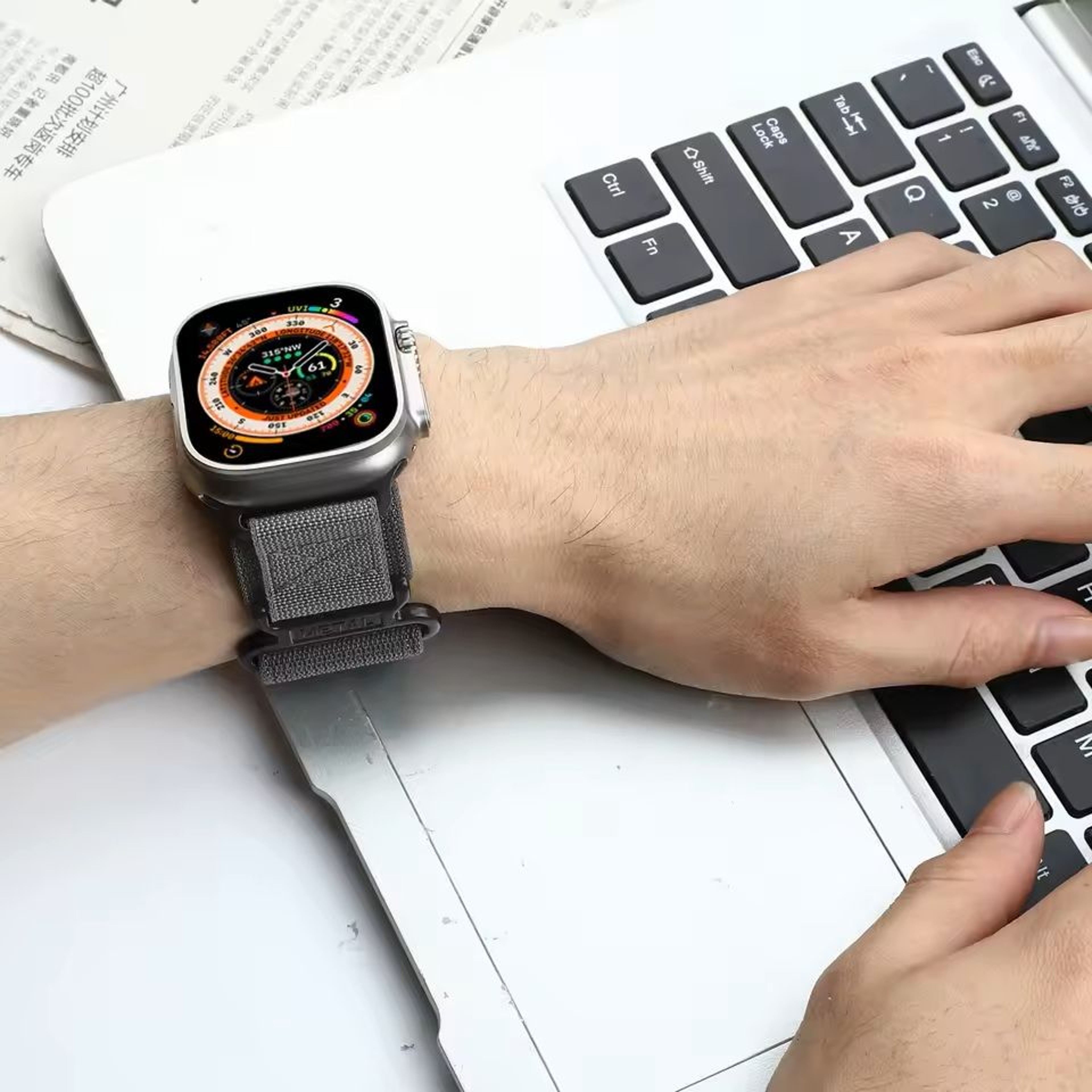 Tactical Nylon Band For Apple Watch Series 9 8 7 6 SE Ultra 49mm To 40mm 4