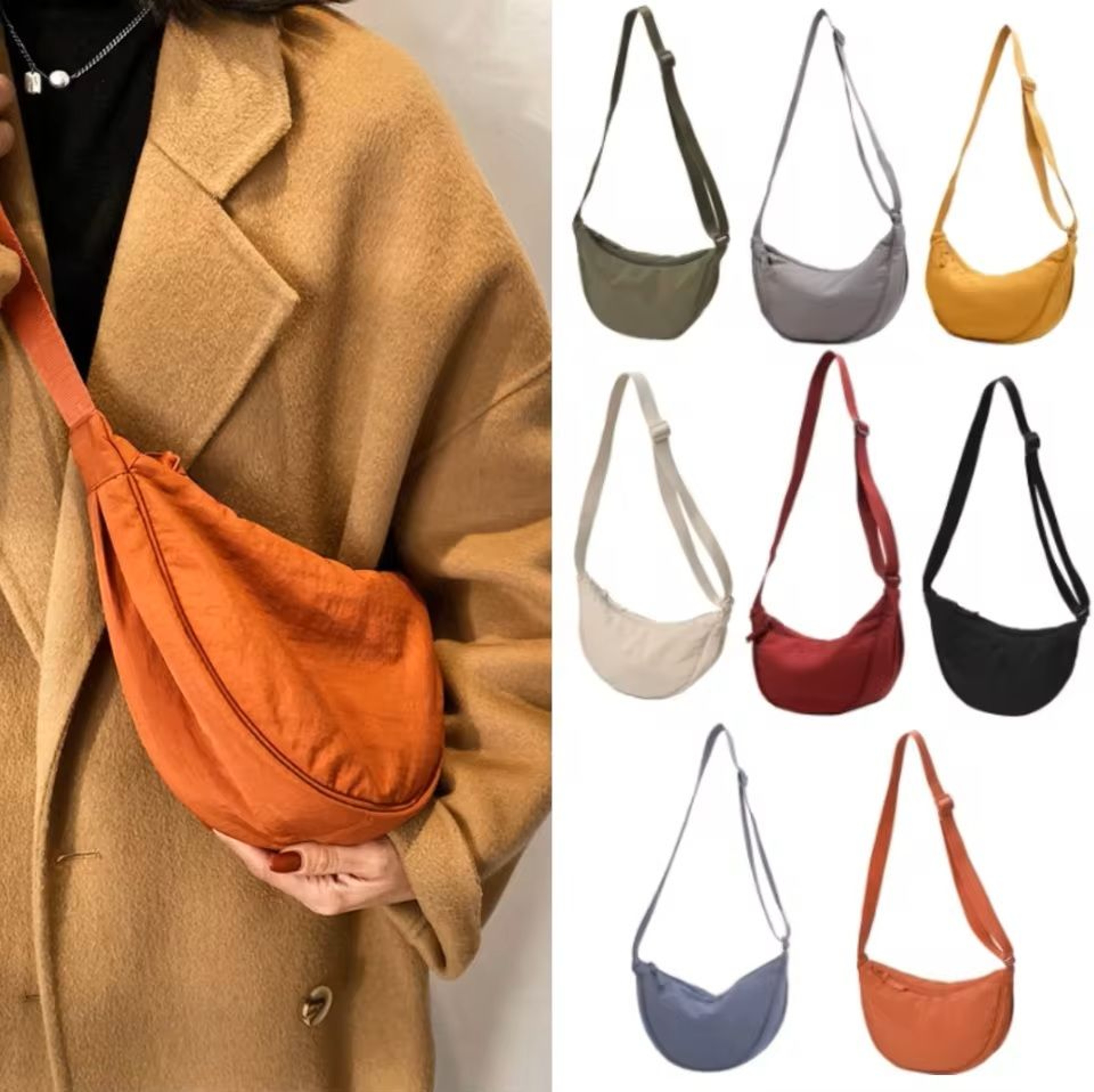 Nylon Crossbody Hobo Bag  Large Capacity Shoulder Tote For Women 1