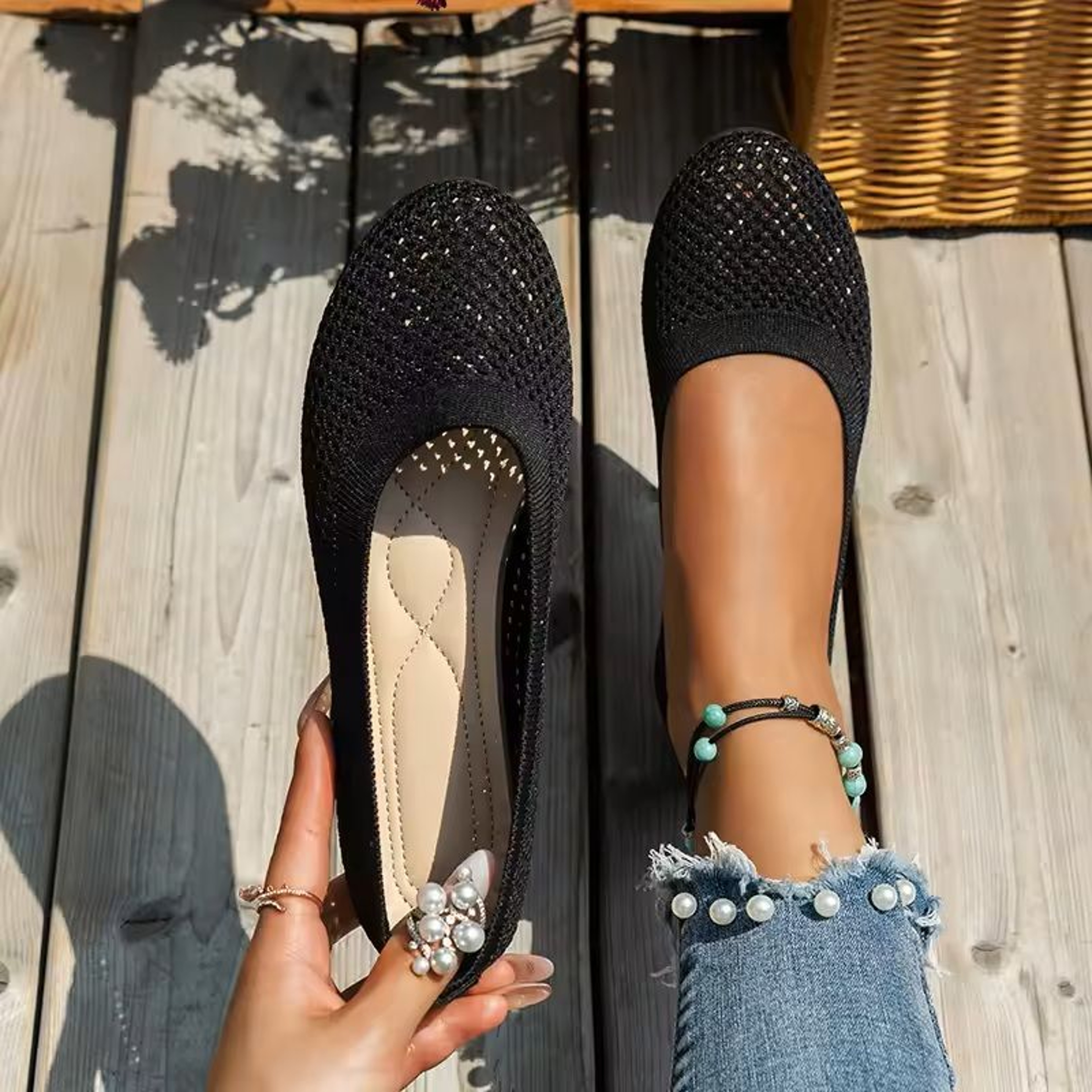 Breathable Knit Ballet Flats For Women 9