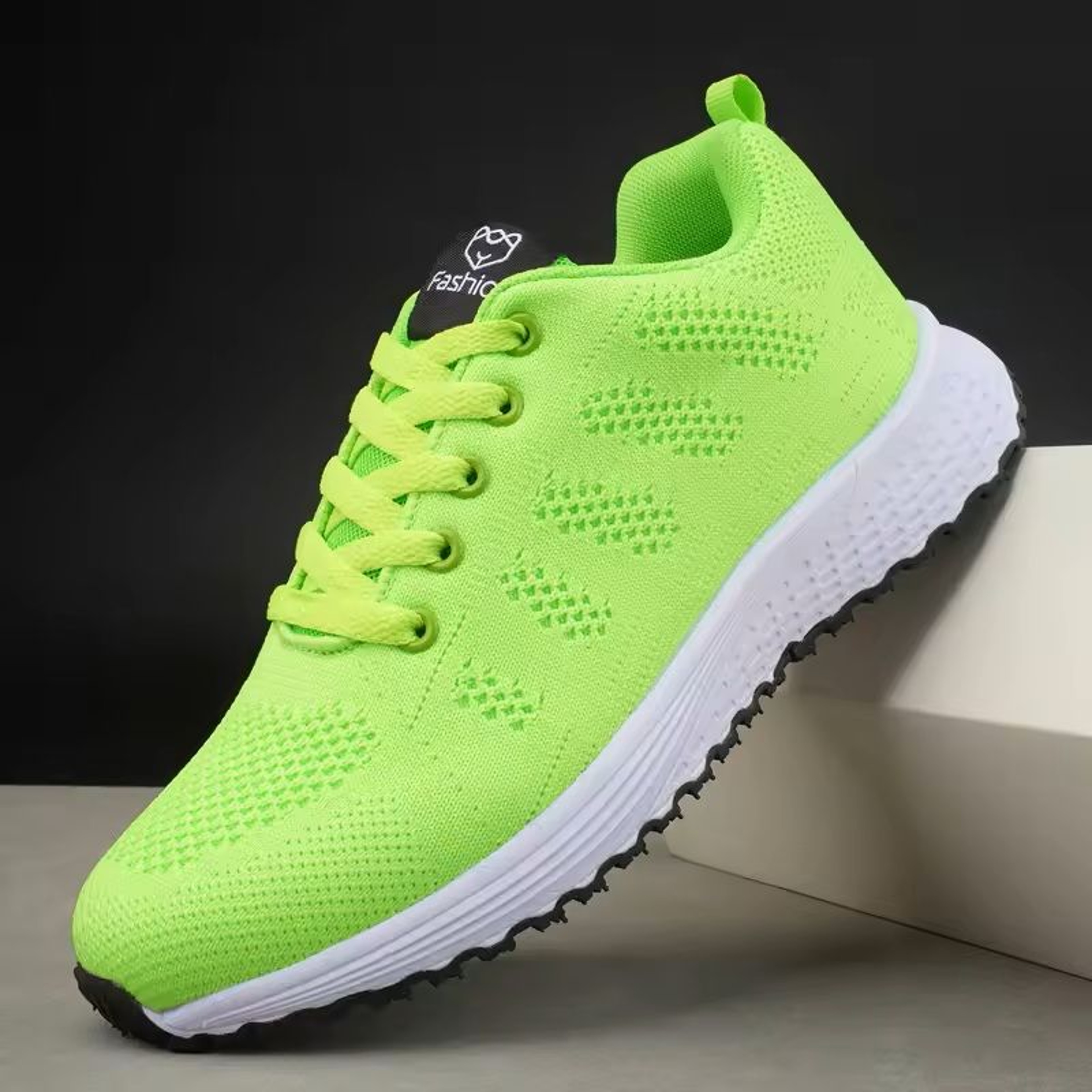 Womens Breathable Knit Lace Up Sneakers For Walking And Outdoor Wear 1