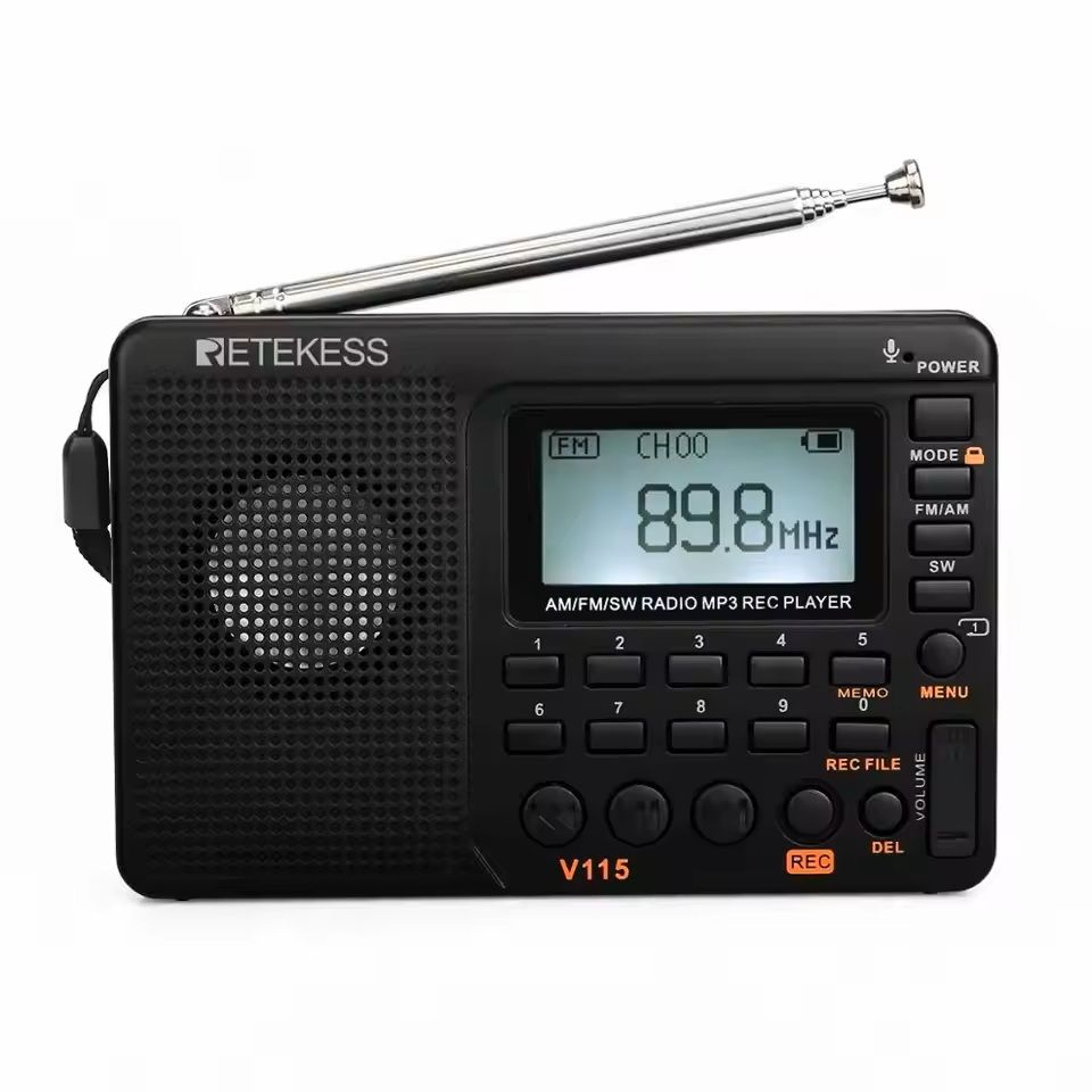 Portable MultiBand Rechargeable Radio With USB Recorder 5
