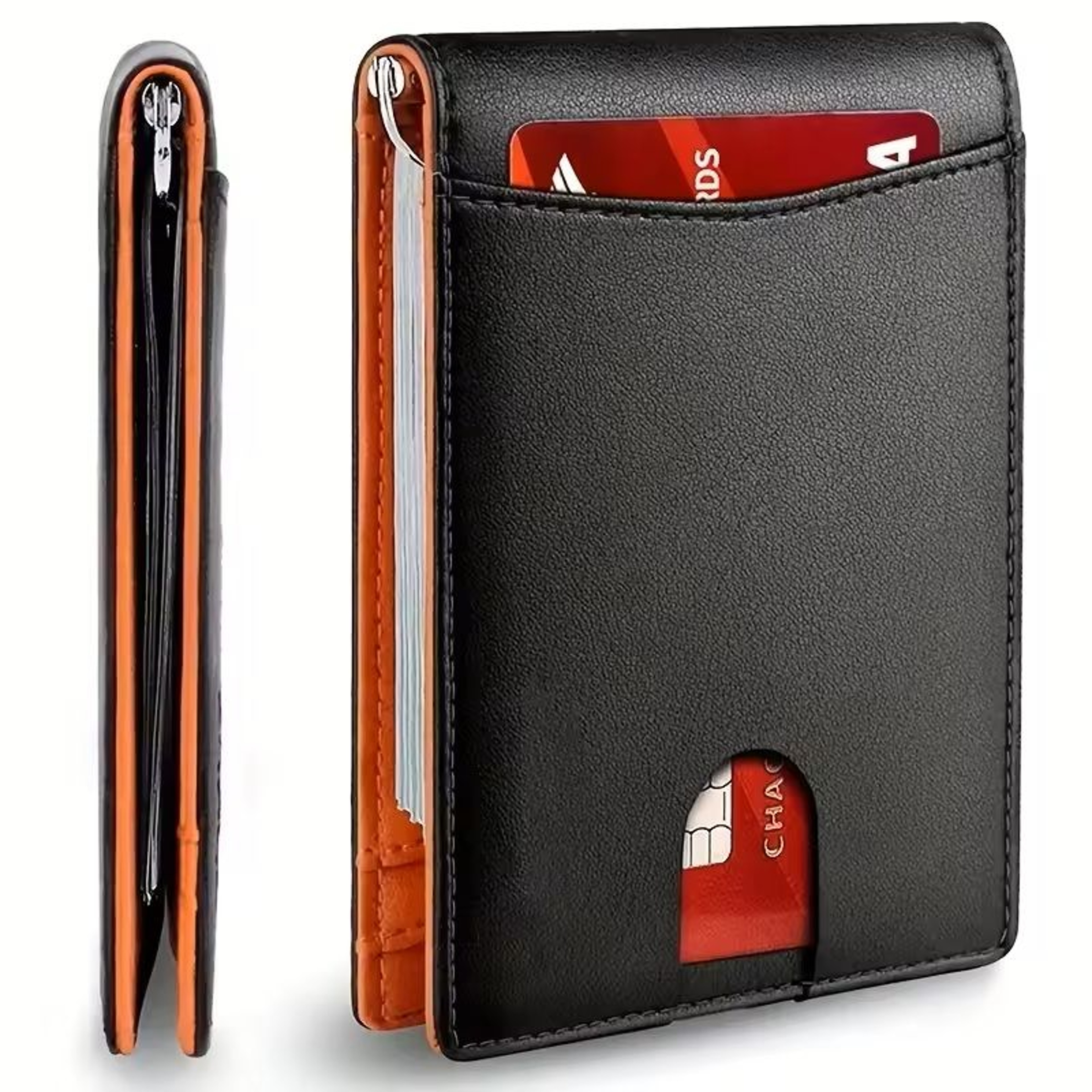 Slim RFIDBlocking Smart Wallet With Money Cli 0