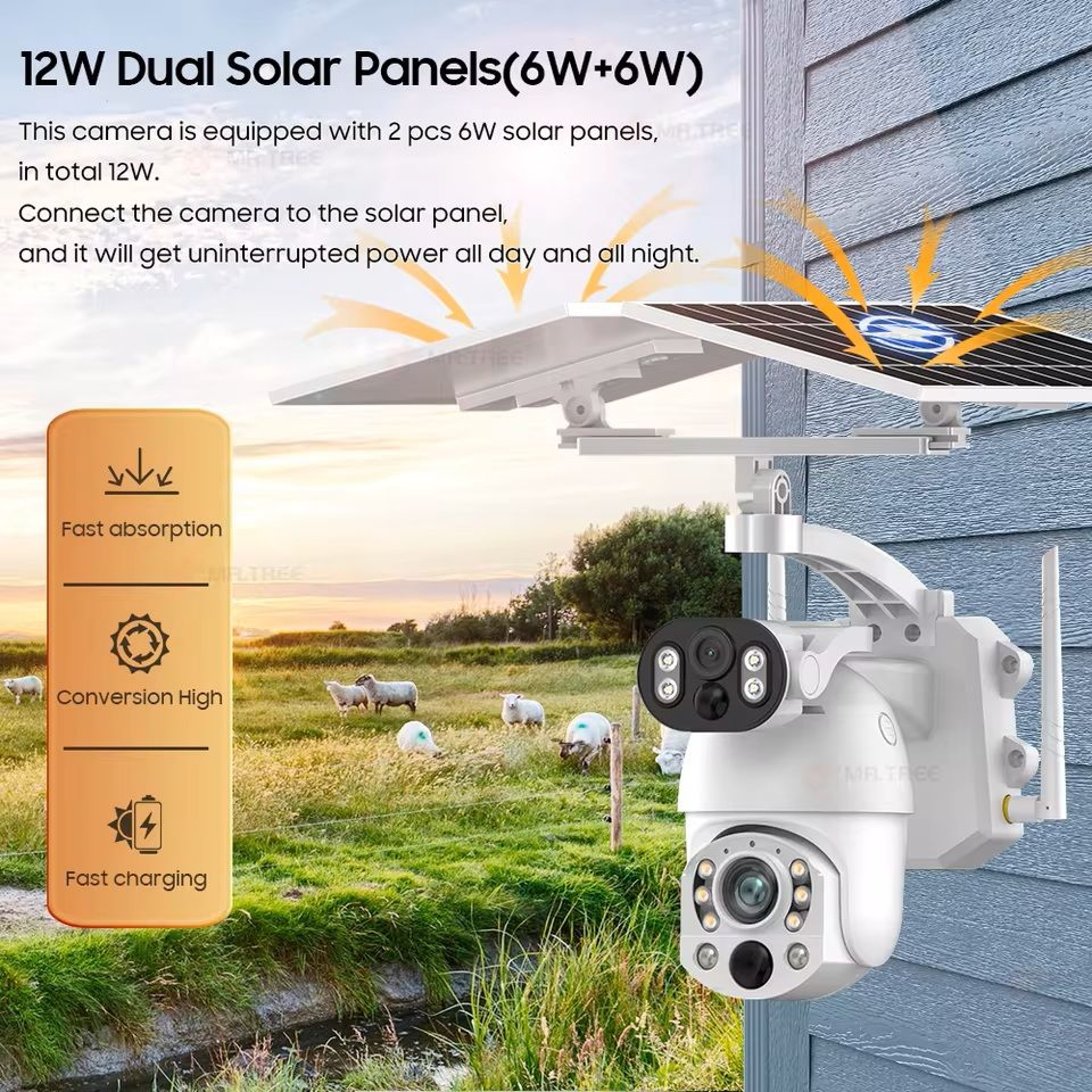 4K Dual Screen Solar PTZ Security Camera With 50X Zoom And Motion Tracking 4