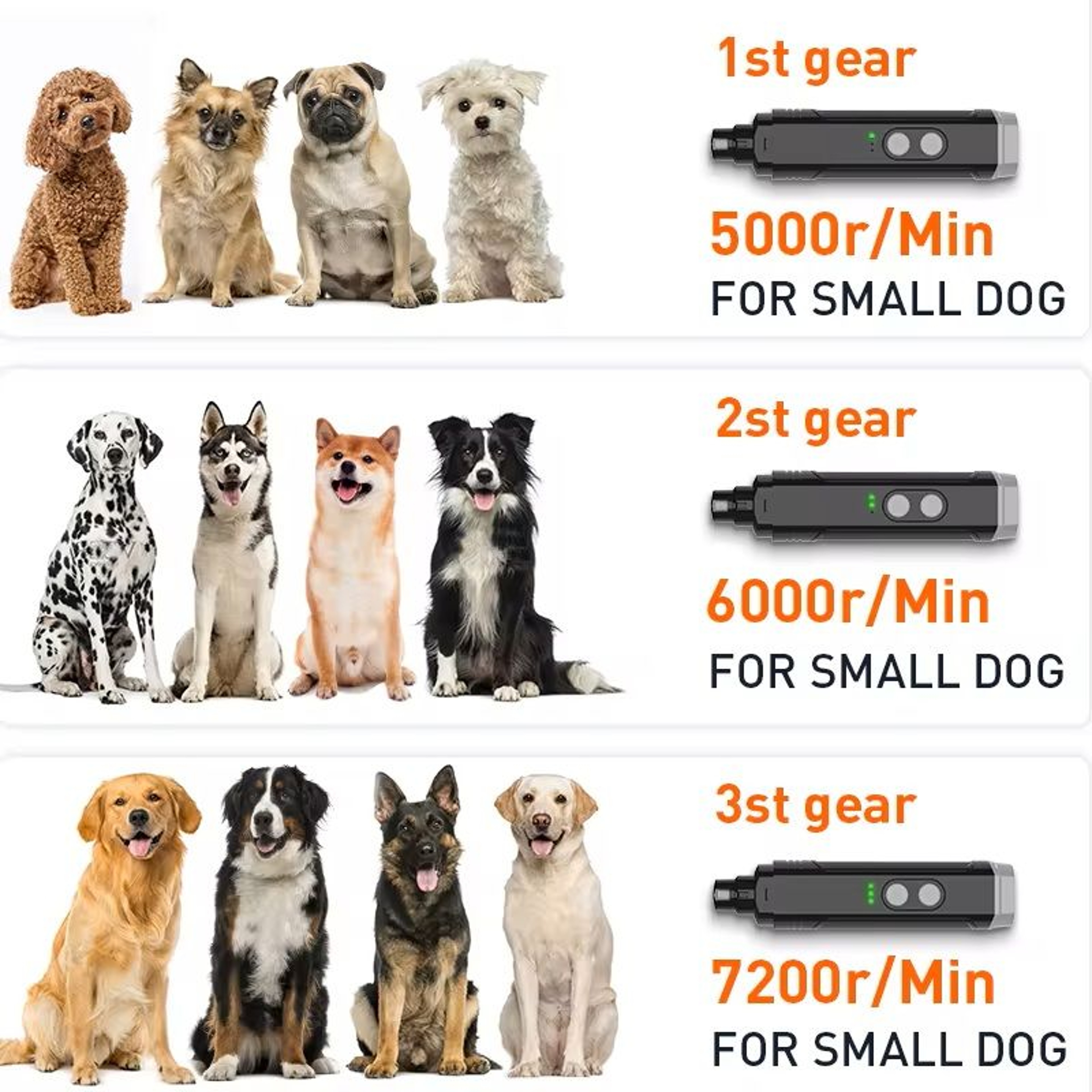 Electric Pet Nail Grinder With LED Light For Dogs And Cats 4