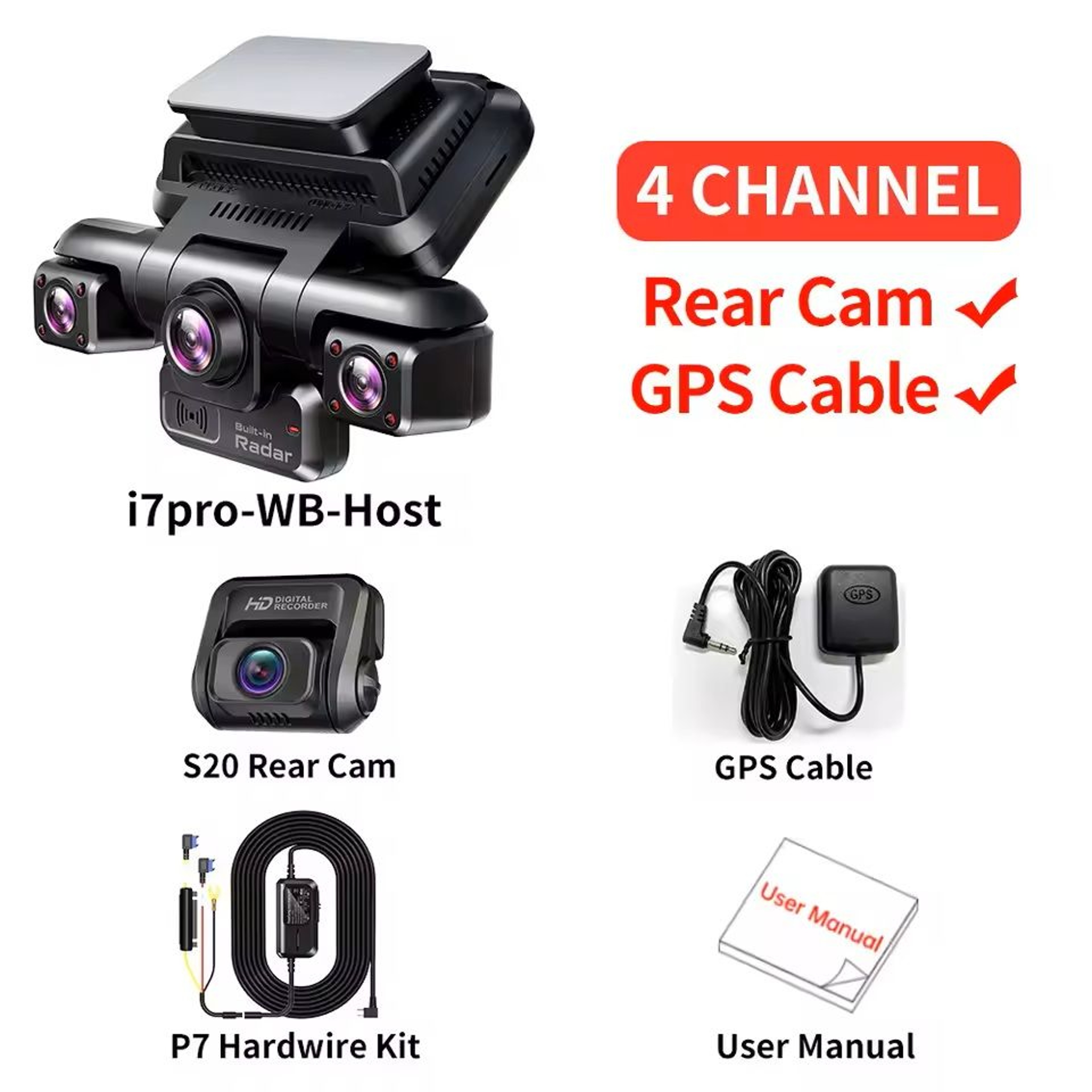 4CH 360 Degree 4K Car Dash Cam With Night Vision And Parking Mode 6