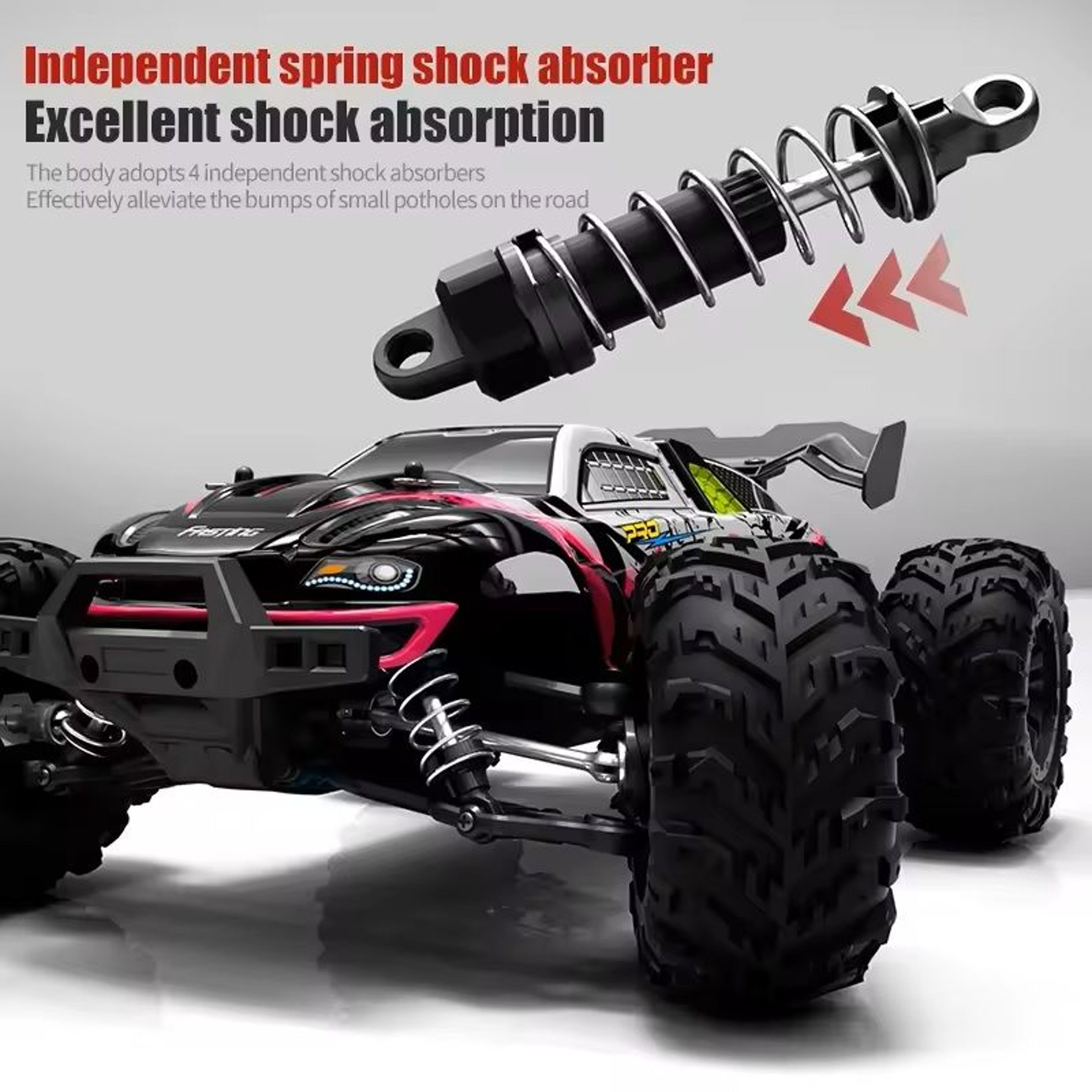 Fast 4WD RC Car With LED Headlights And 50kmh Speed 4