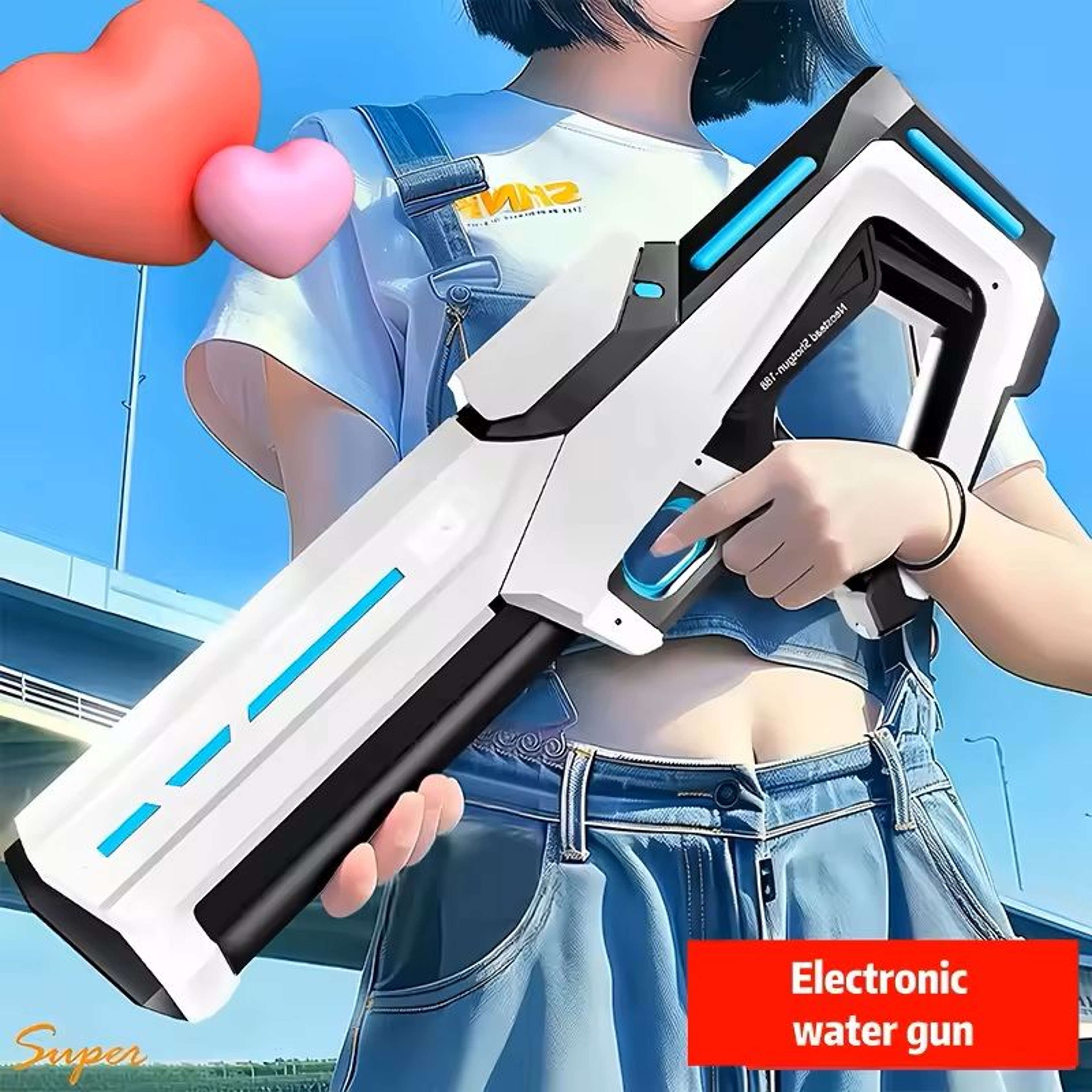 Electric Water Gun Automatic Squirt Blaster Outdoor Toy 0